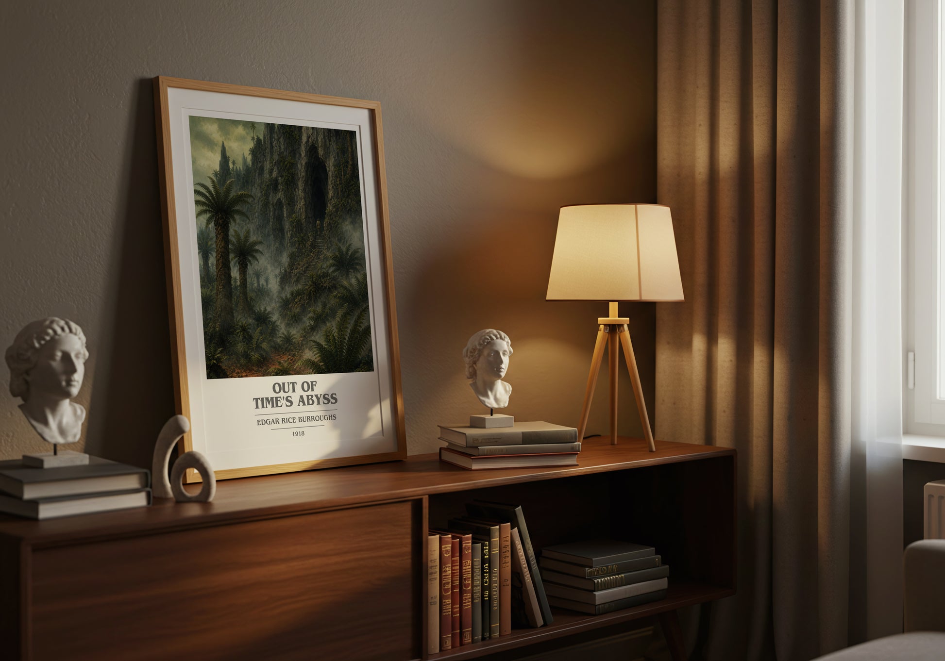 Out Of Time'S Abyss book cover book poster framed on wall – sci fi wall art