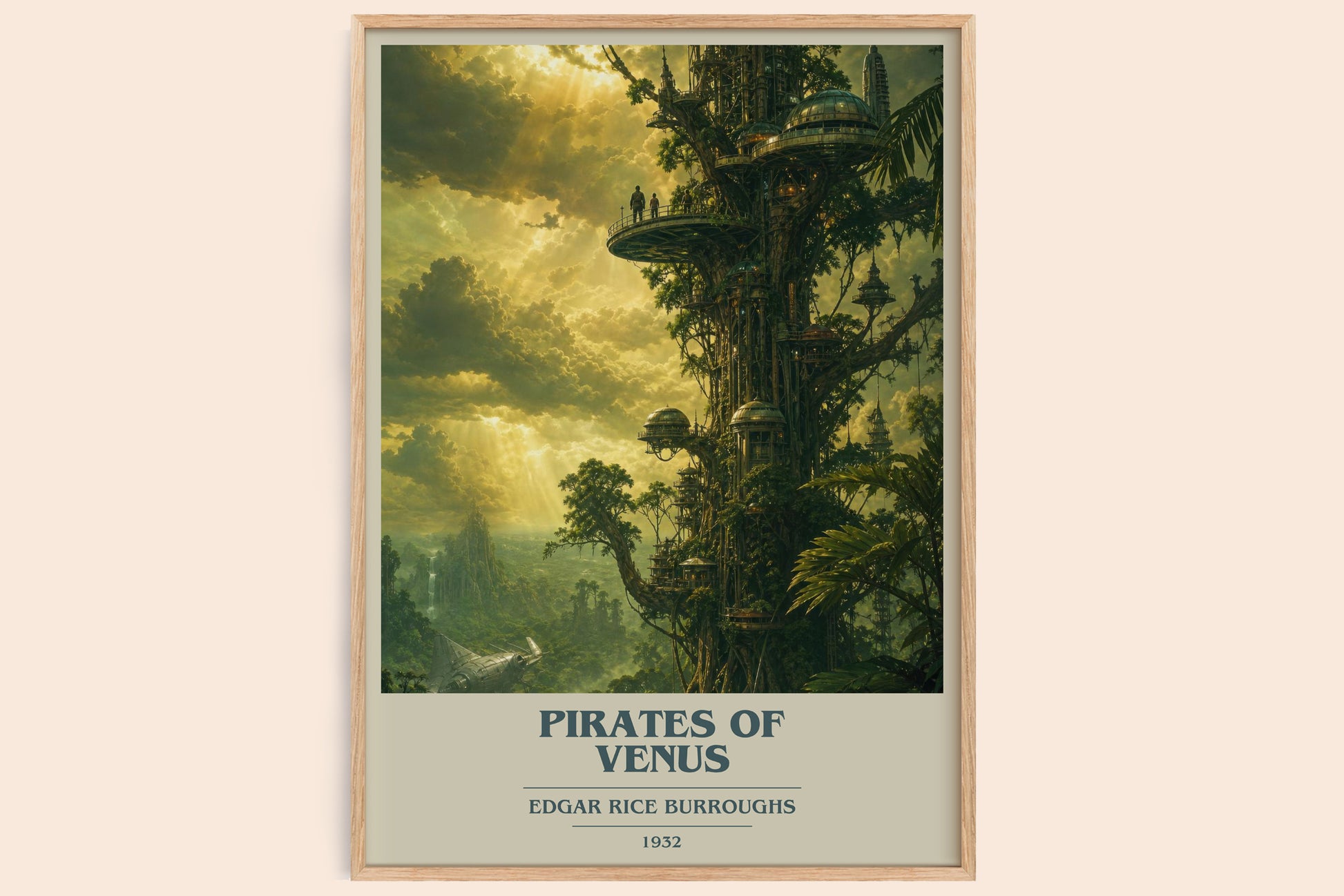 Pirates Of Venus book cover book poster by Edgar Rice Burroughs – framed literary art print
