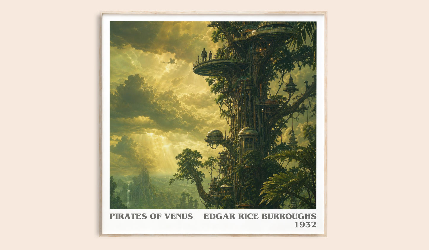 Pirates Of Venus literary book poster by Edgar Rice Burroughs – framed literary art print