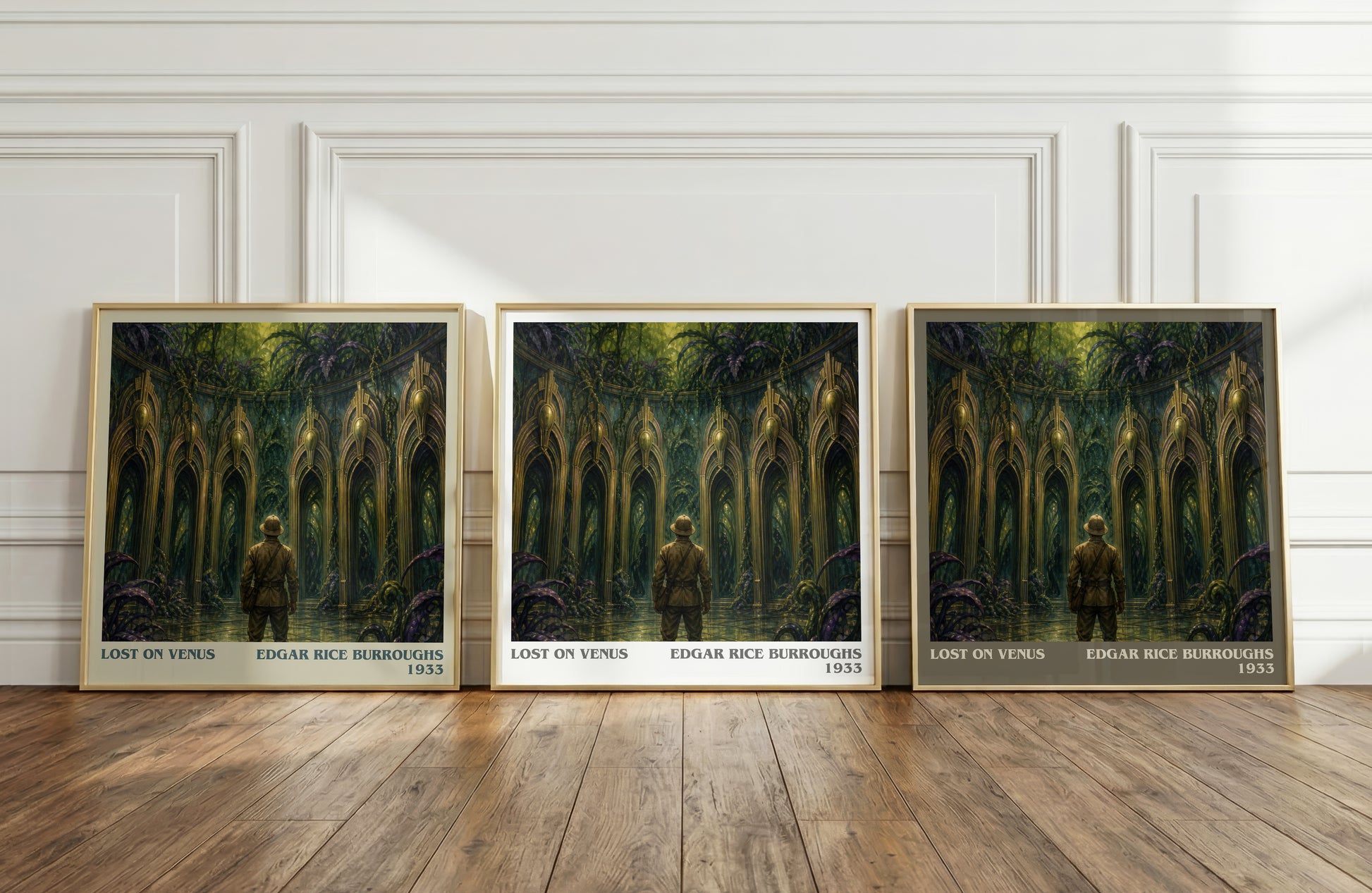 Lost On Venus literary art print colour and style options – Edgar Rice Burroughs book art