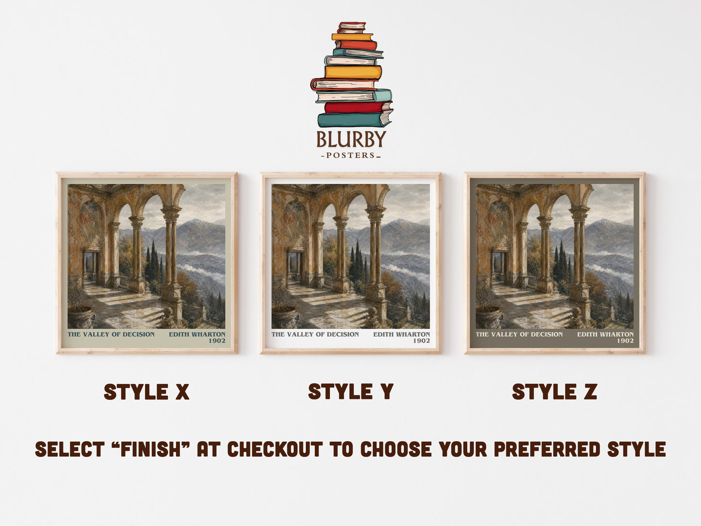 The Valley Of Decision literary print in frame leaning in hallway – historical fiction wall art