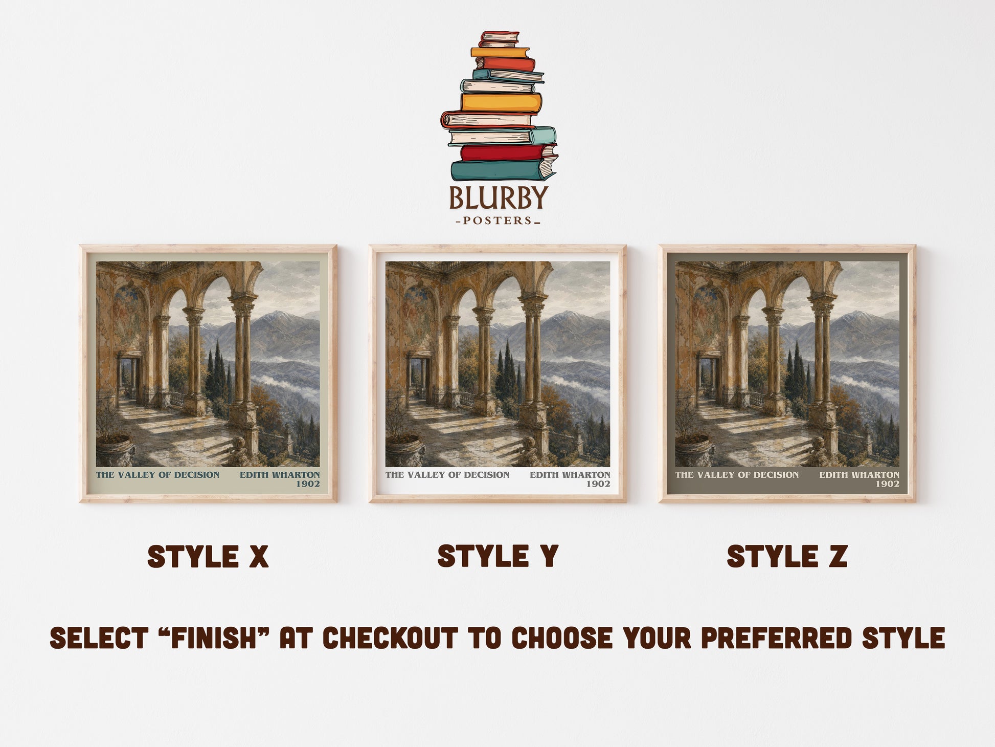 The Valley Of Decision literary print in frame leaning in hallway – historical fiction wall art