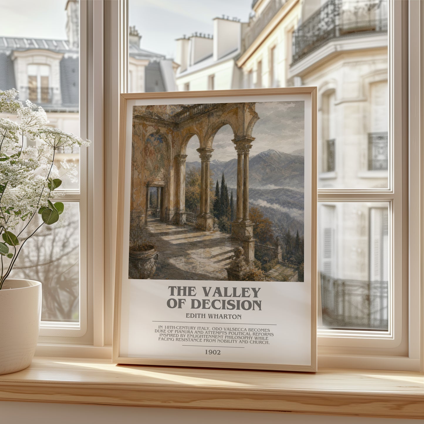 The Valley Of Decision bookish poster colour and style options – Edith Wharton book art