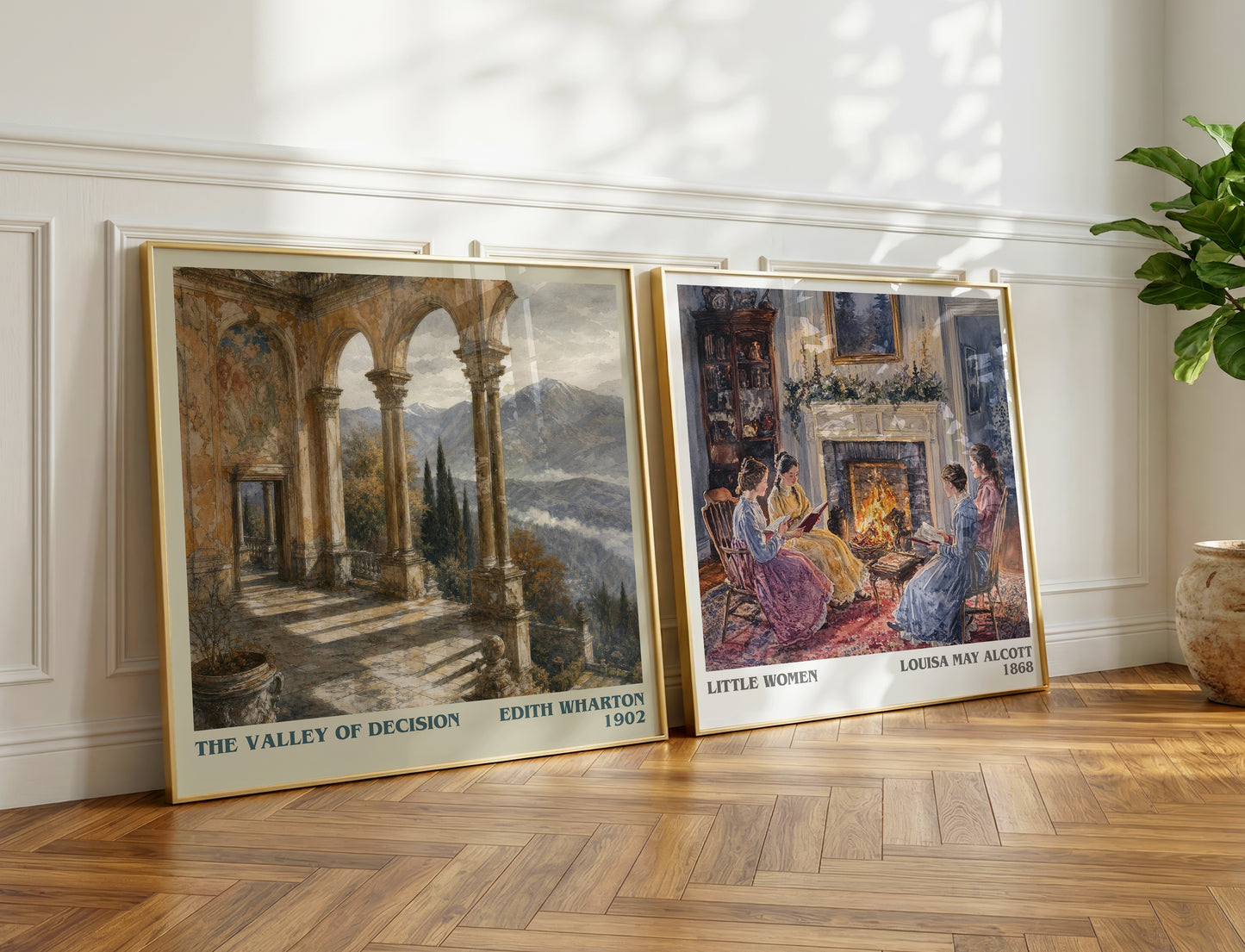 The Valley Of Decision literary print on bookshelf – Edith Wharton fan gift