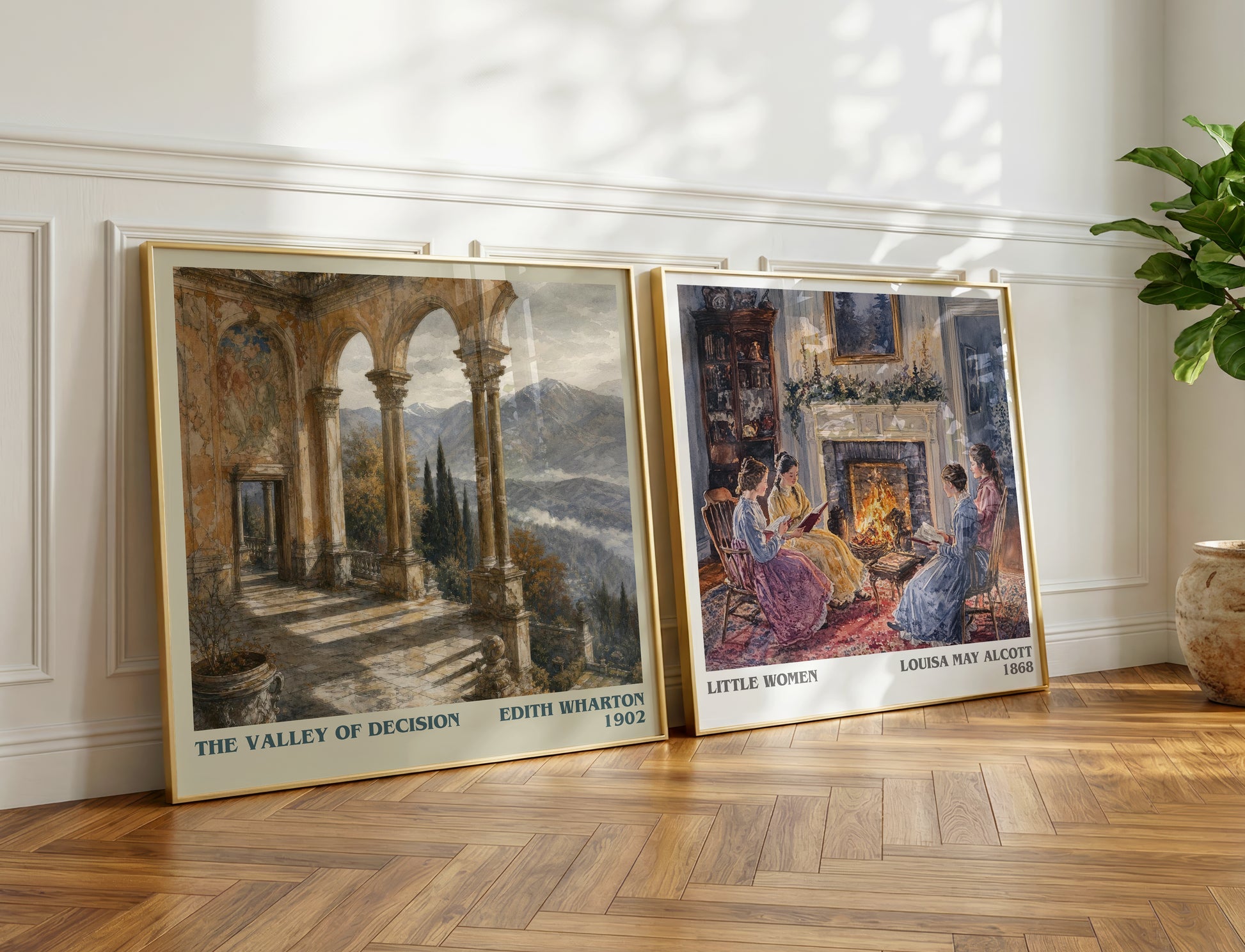 The Valley Of Decision literary print on bookshelf – Edith Wharton fan gift