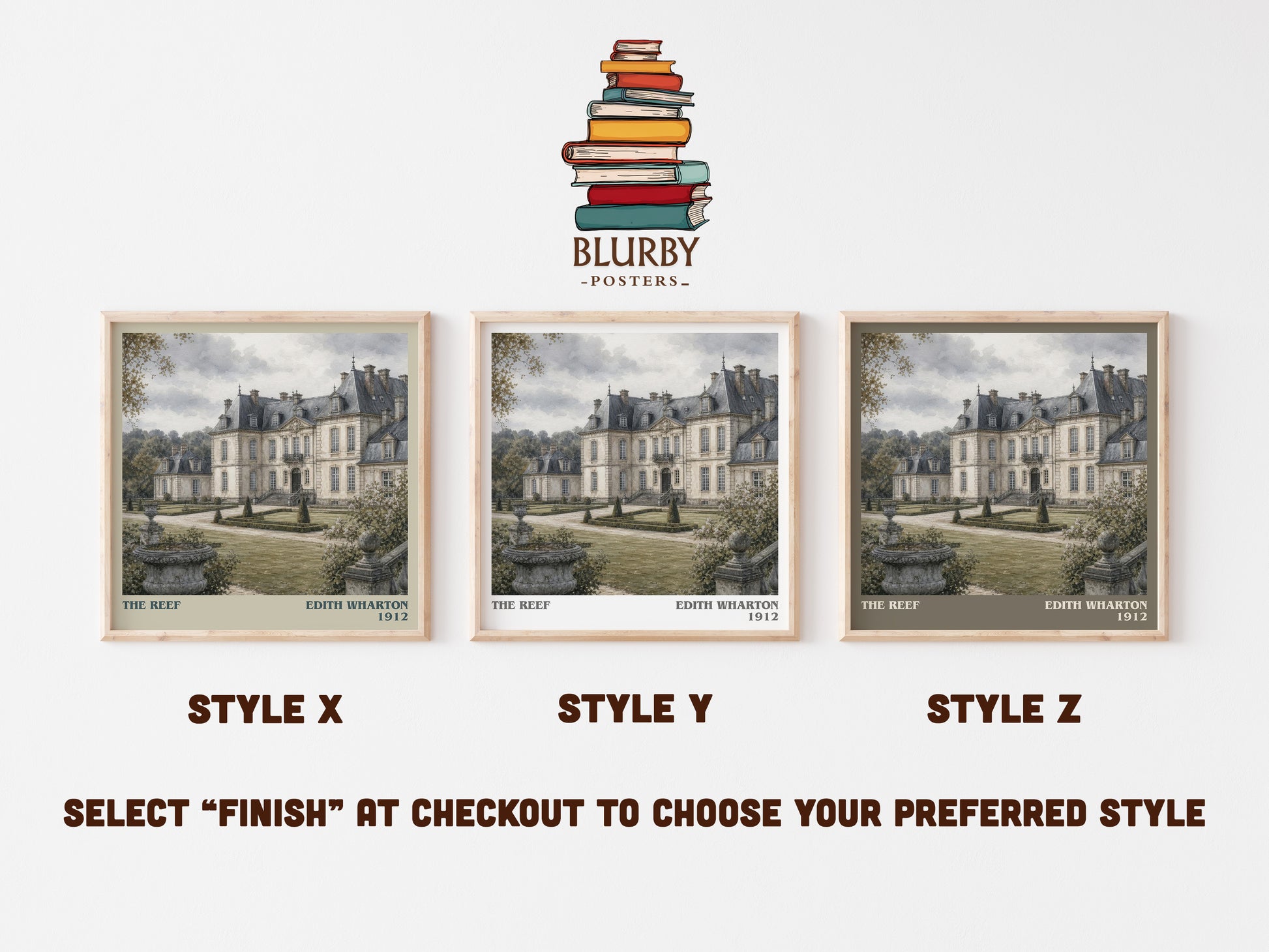 The Reef literary print in frame leaning in hallway – classic literature wall art