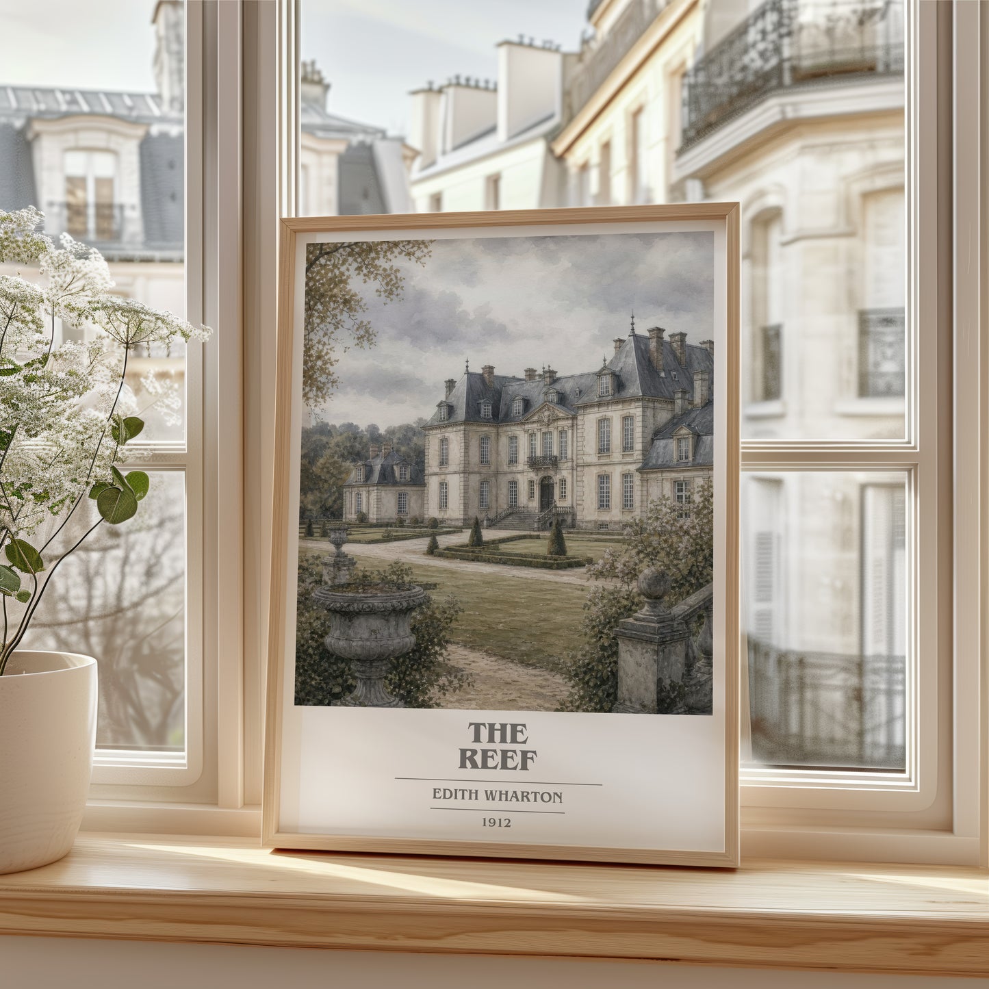 The Reef book cover poster colour and style options – Edith Wharton book art