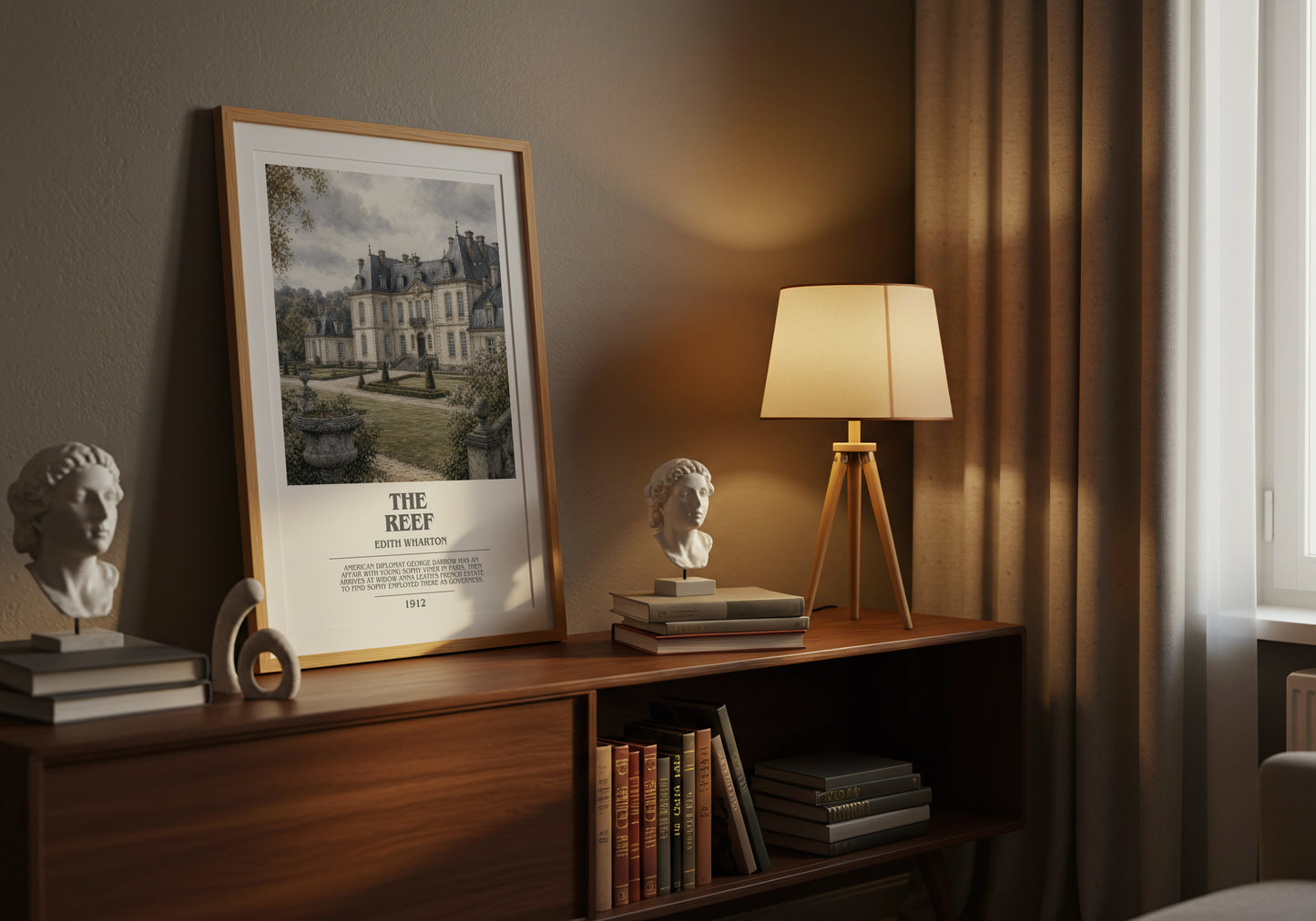 The Reef bookish book poster framed on wall – classic literature wall art