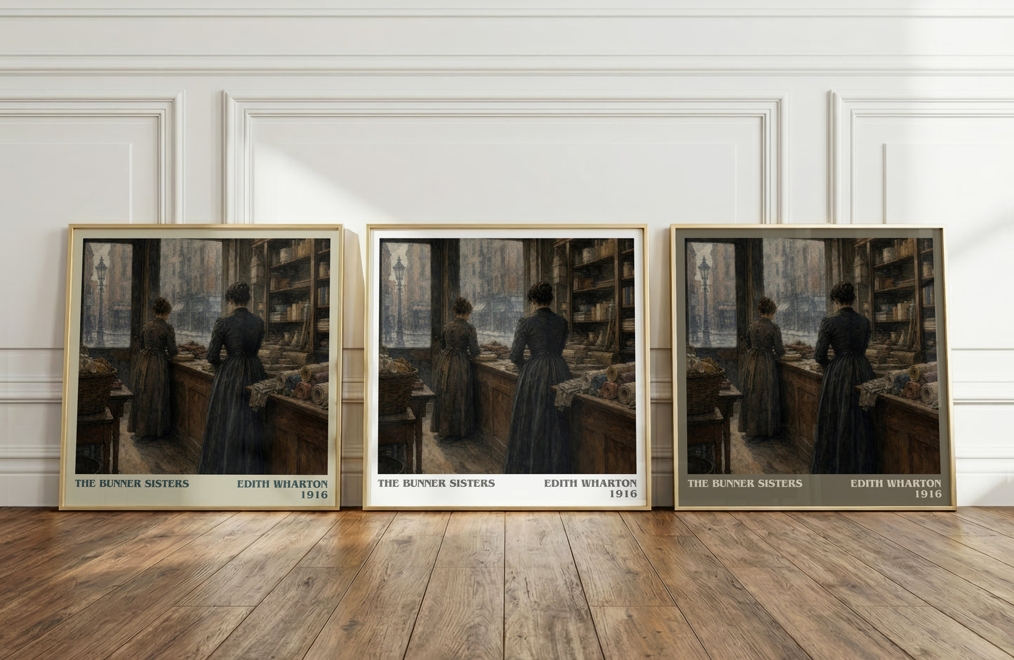 The Bunner Sisters literary art print colour and style options – Edith Wharton book art