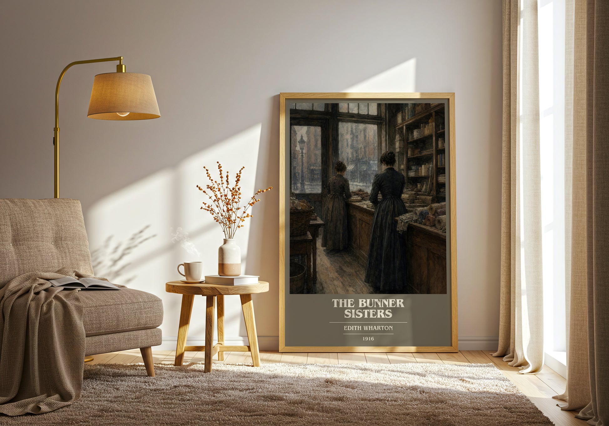 The Bunner Sisters book cover print on bookshelf – Edith Wharton fan gift