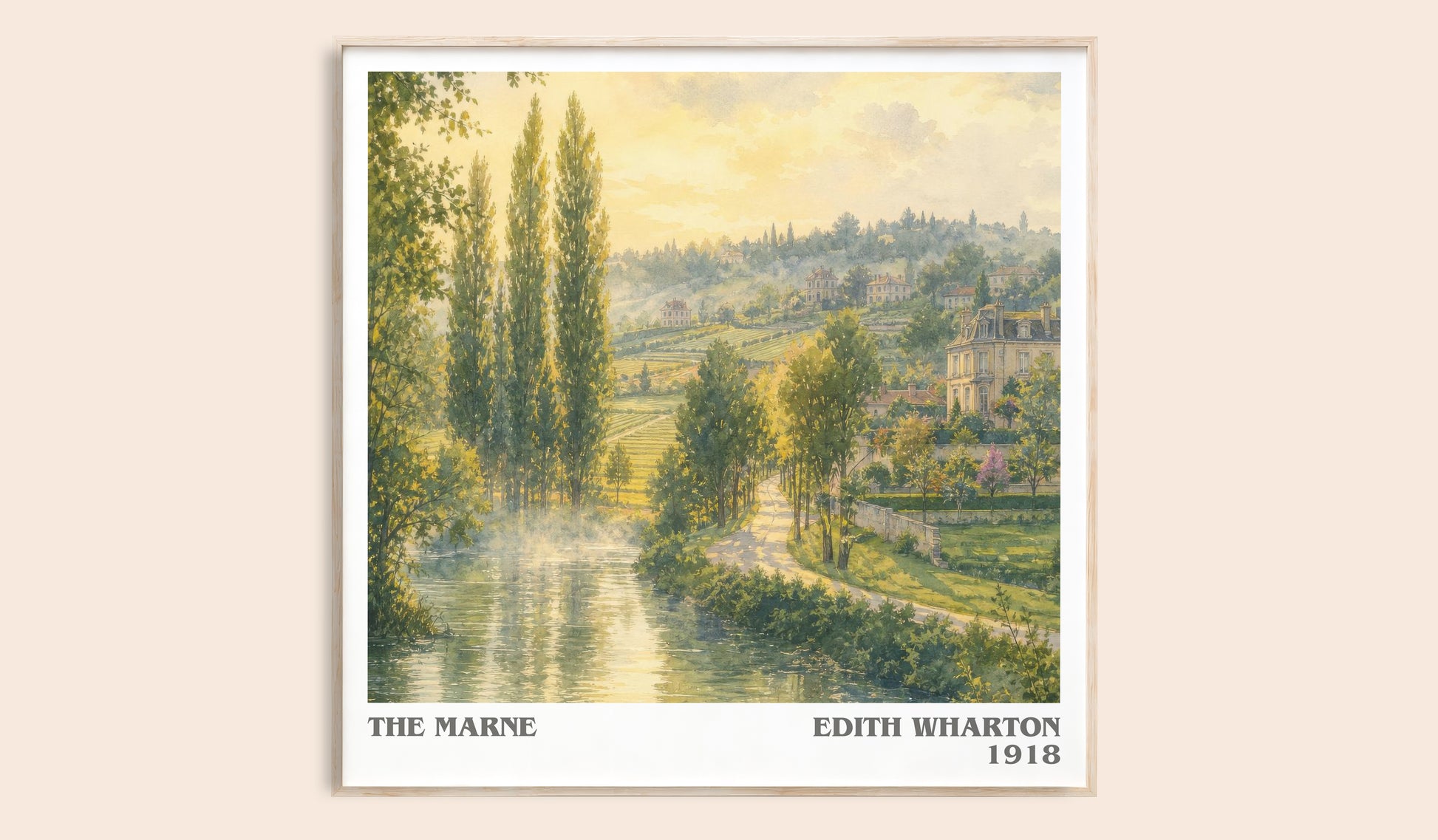 The Marne literary book poster by Edith Wharton – framed literary art print