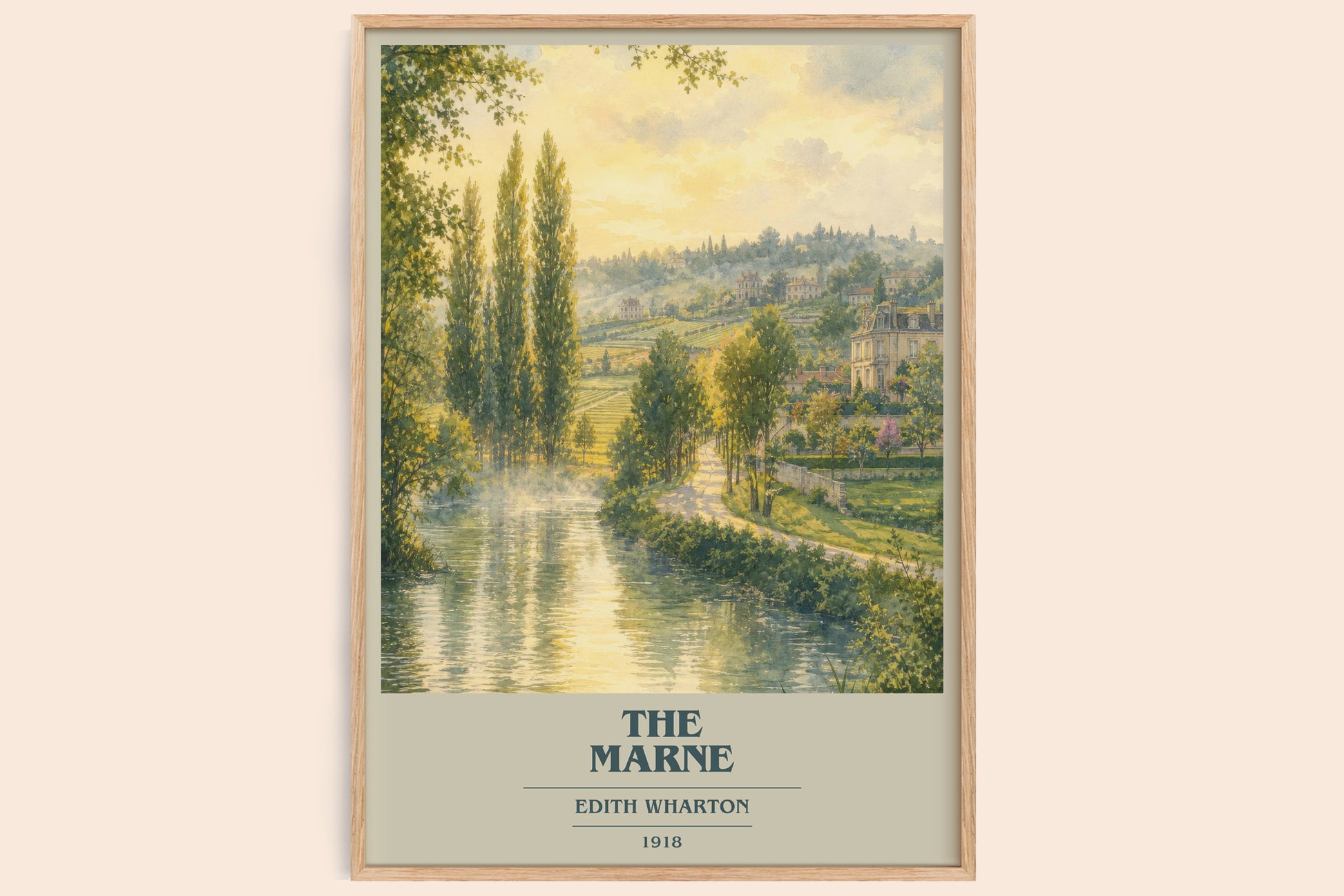 The Marne book cover book poster by Edith Wharton – framed literary art print