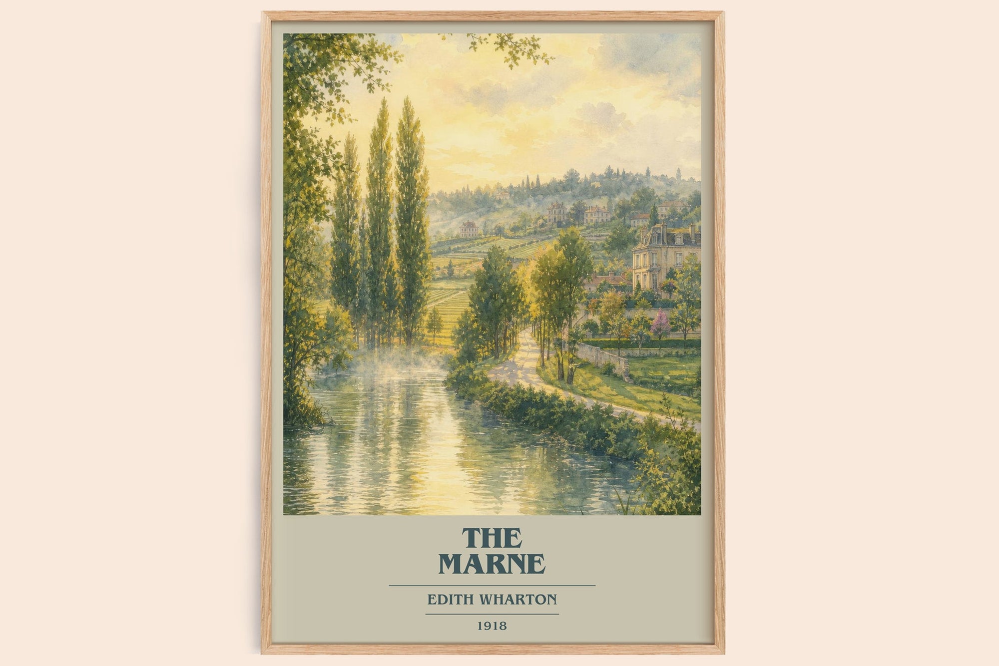 The Marne book cover book poster by Edith Wharton – framed literary art print