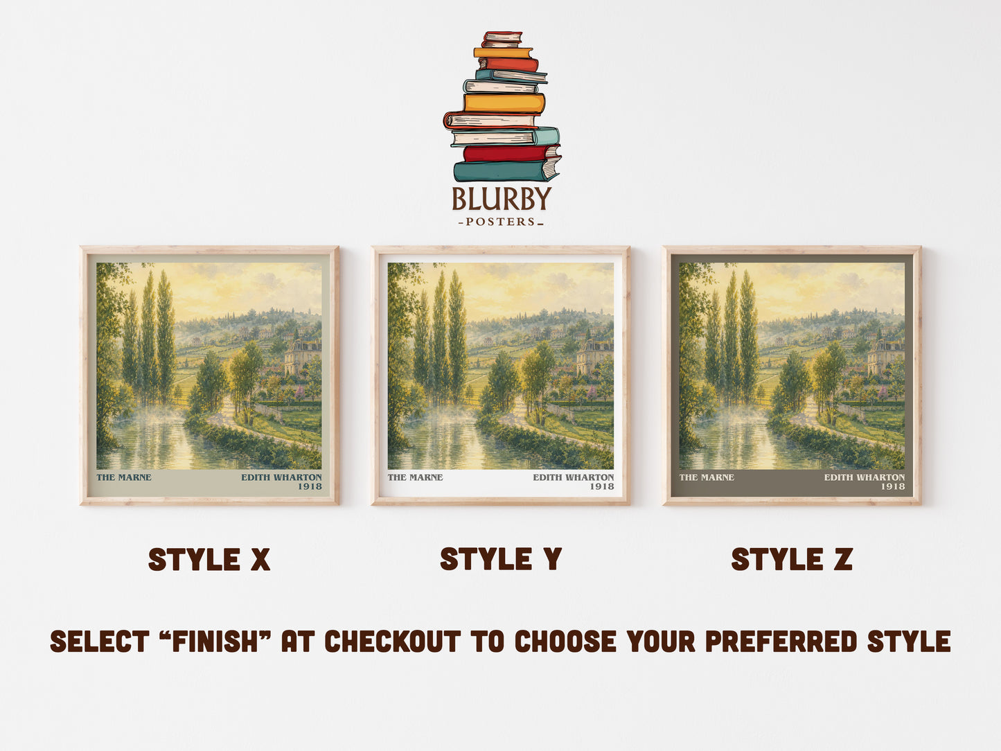 The Marne literary print in frame leaning in hallway – historical fiction wall art