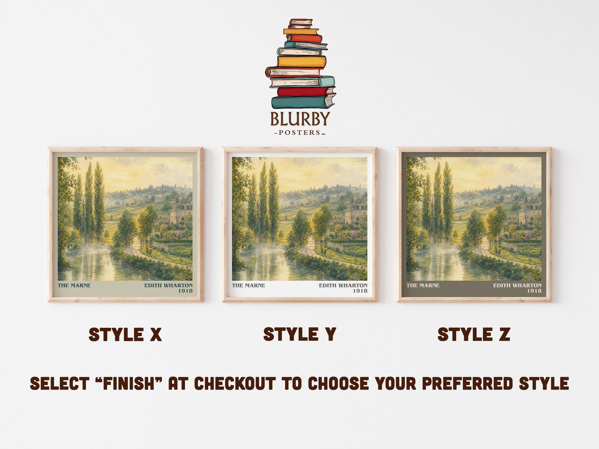 The Marne literary print in frame leaning in hallway – historical fiction wall art