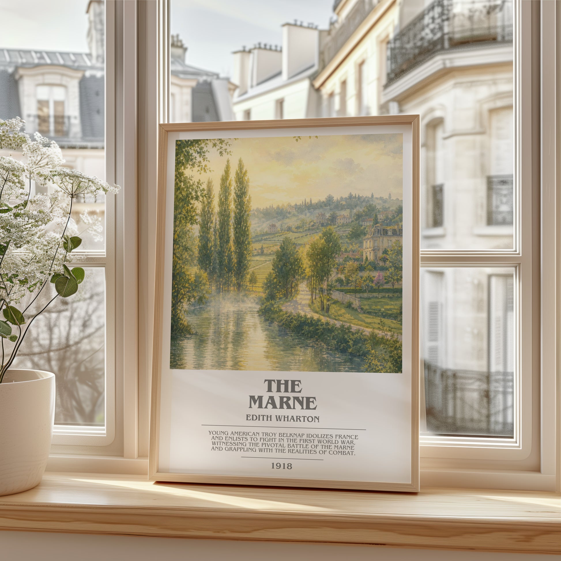 The Marne bookish poster colour and style options – Edith Wharton book art