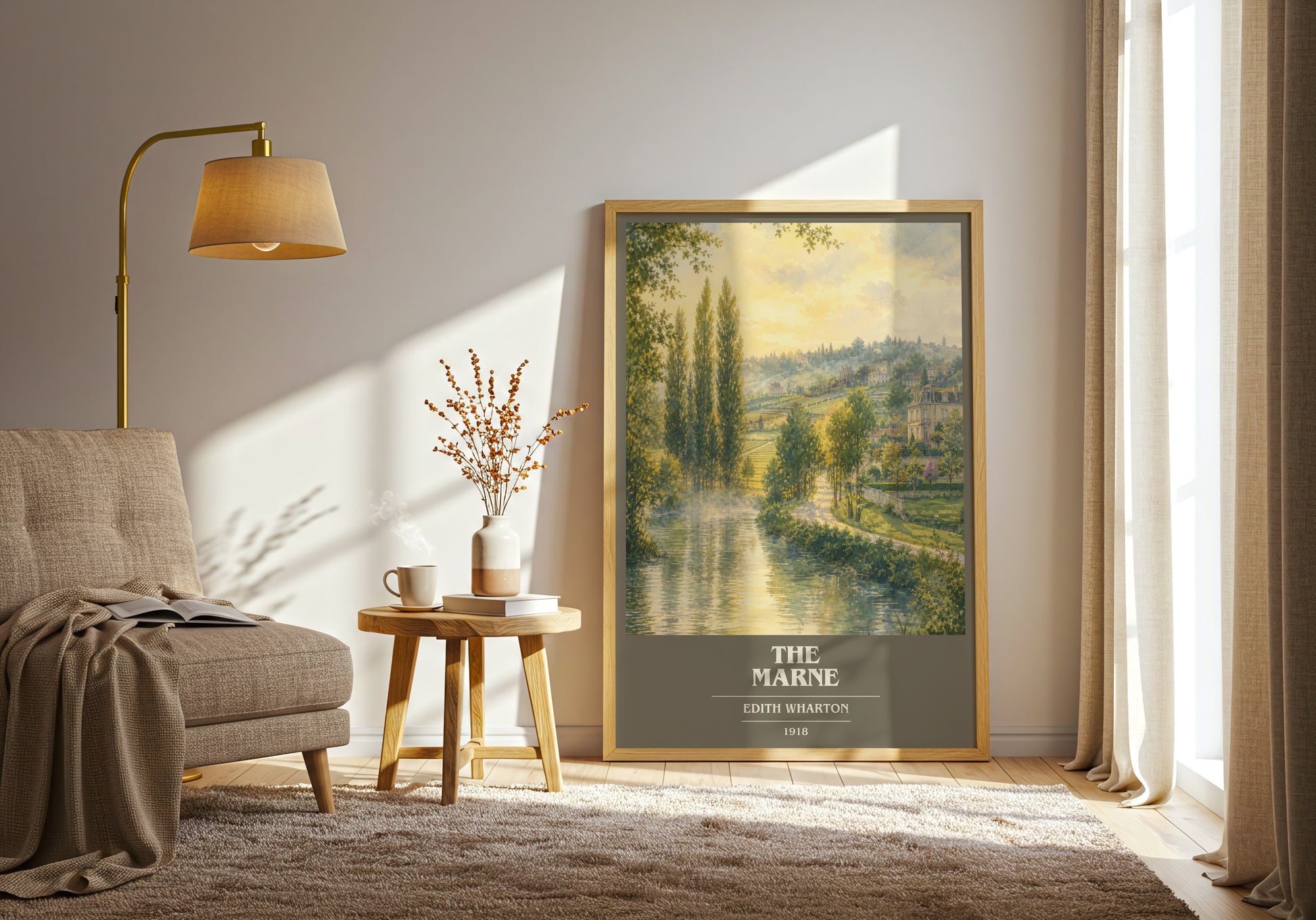 The Marne book cover print on bookshelf – Edith Wharton fan gift
