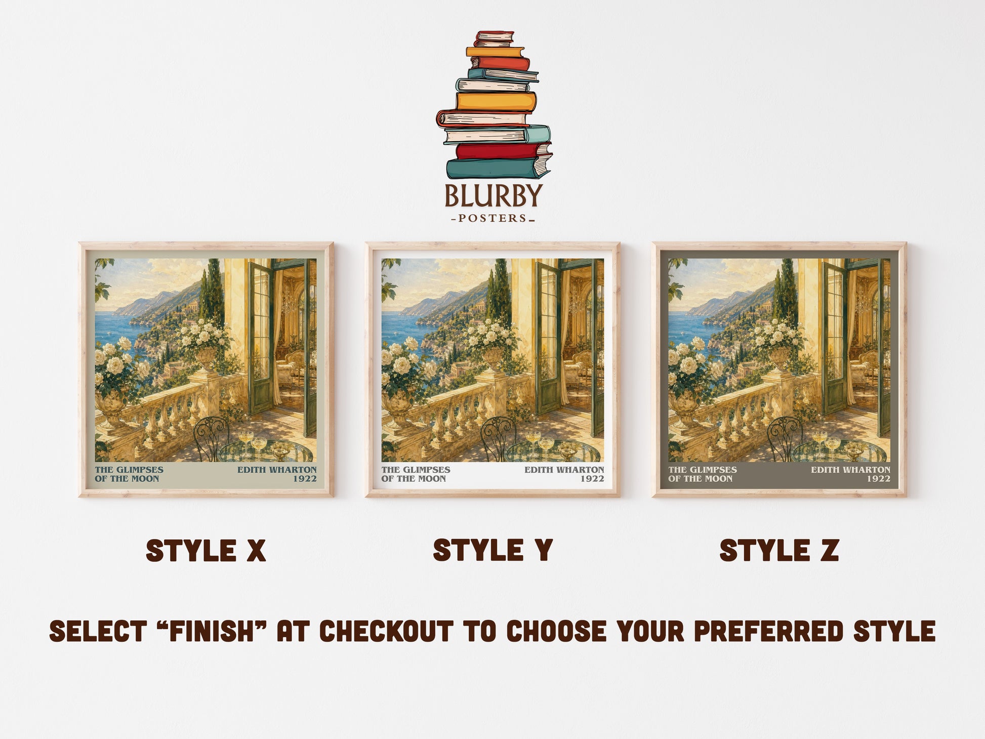 The Glimpses Of The Moon literary print in frame leaning in hallway – romance wall art