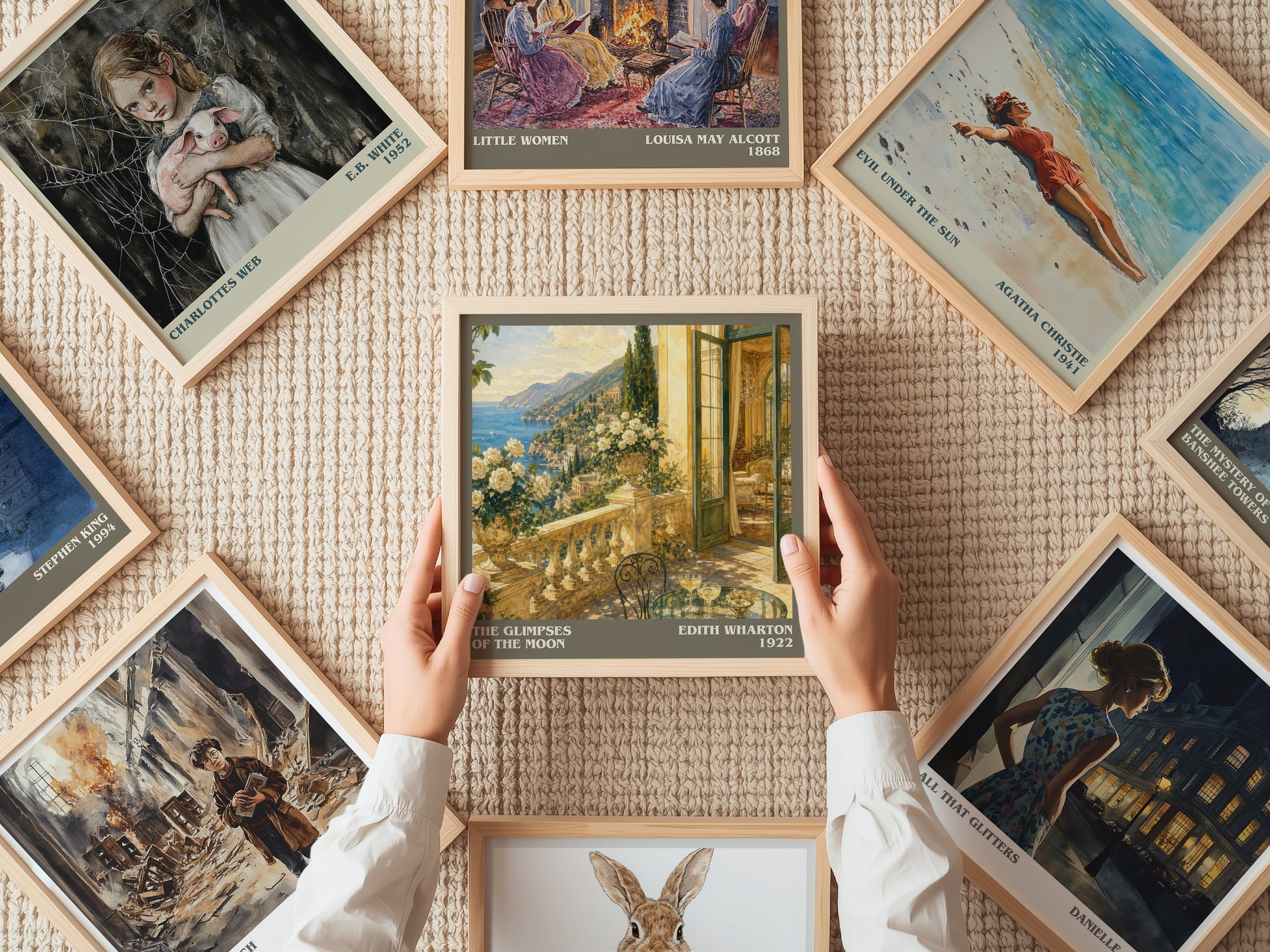 The Glimpses Of The Moon literary book poster framed on wall – romance wall art