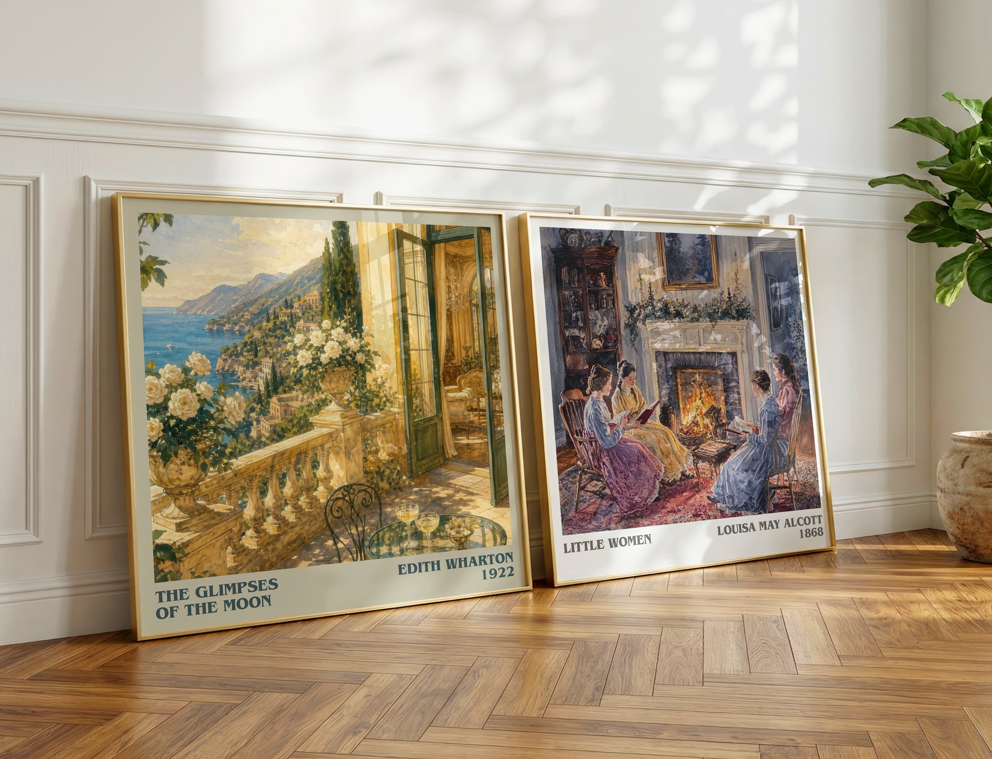 The Glimpses Of The Moon literary print on bookshelf – Edith Wharton fan gift