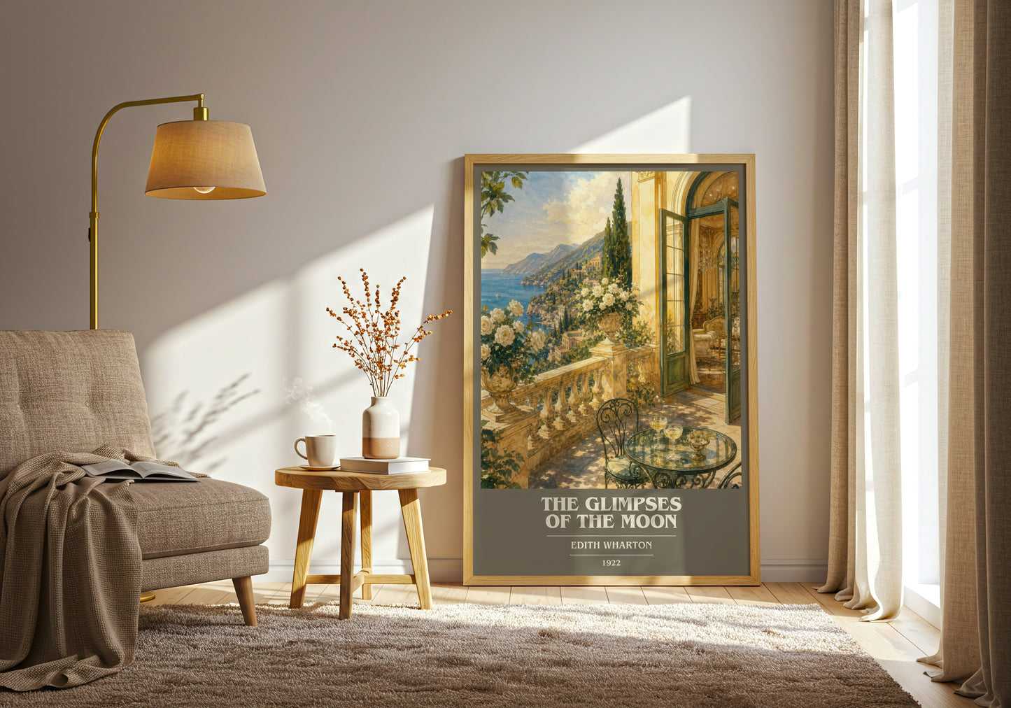 The Glimpses Of The Moon book cover print on bookshelf – Edith Wharton fan gift