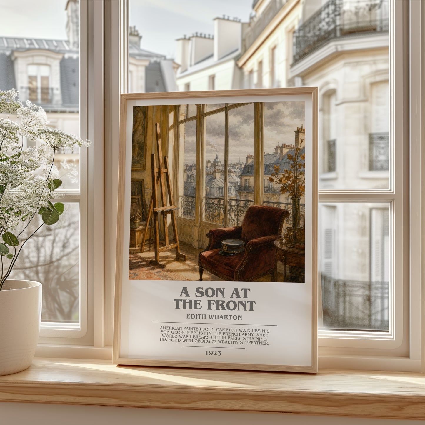 A Son At The Front bookish poster colour and style options – Edith Wharton book art