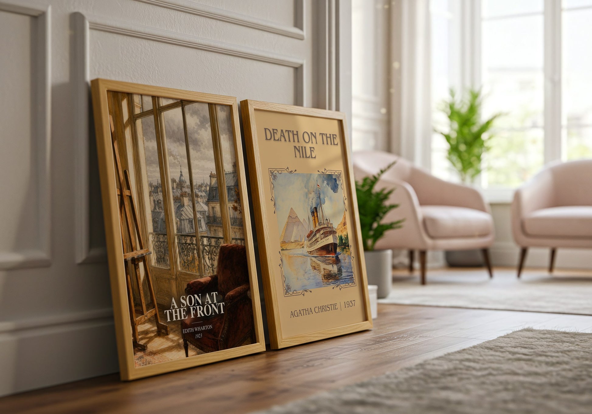 A Son At The Front watercolour print framed by window – literary home decor