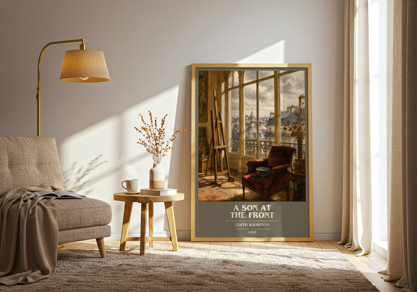 A Son At The Front book cover print on bookshelf – Edith Wharton fan gift
