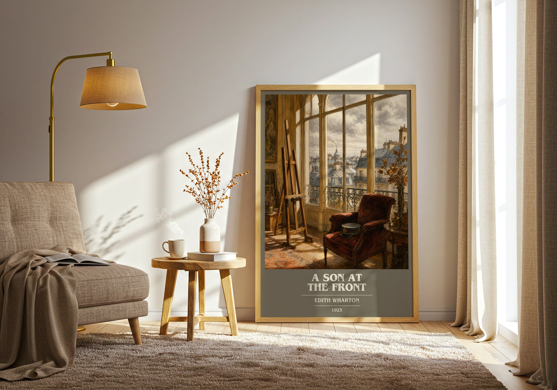 A Son At The Front book cover print on bookshelf – Edith Wharton fan gift