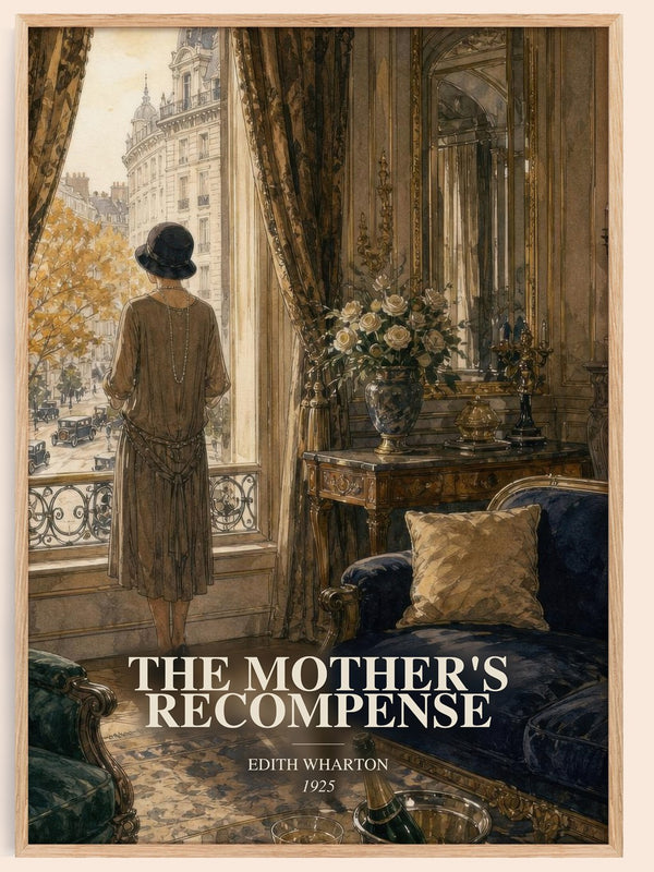 The Mother'S Recompense watercolour book poster by Edith Wharton – framed literary art print