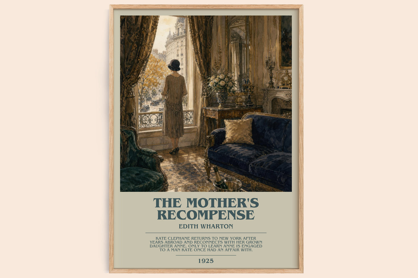 The Mother'S Recompense bookish book poster by Edith Wharton – framed literary art print