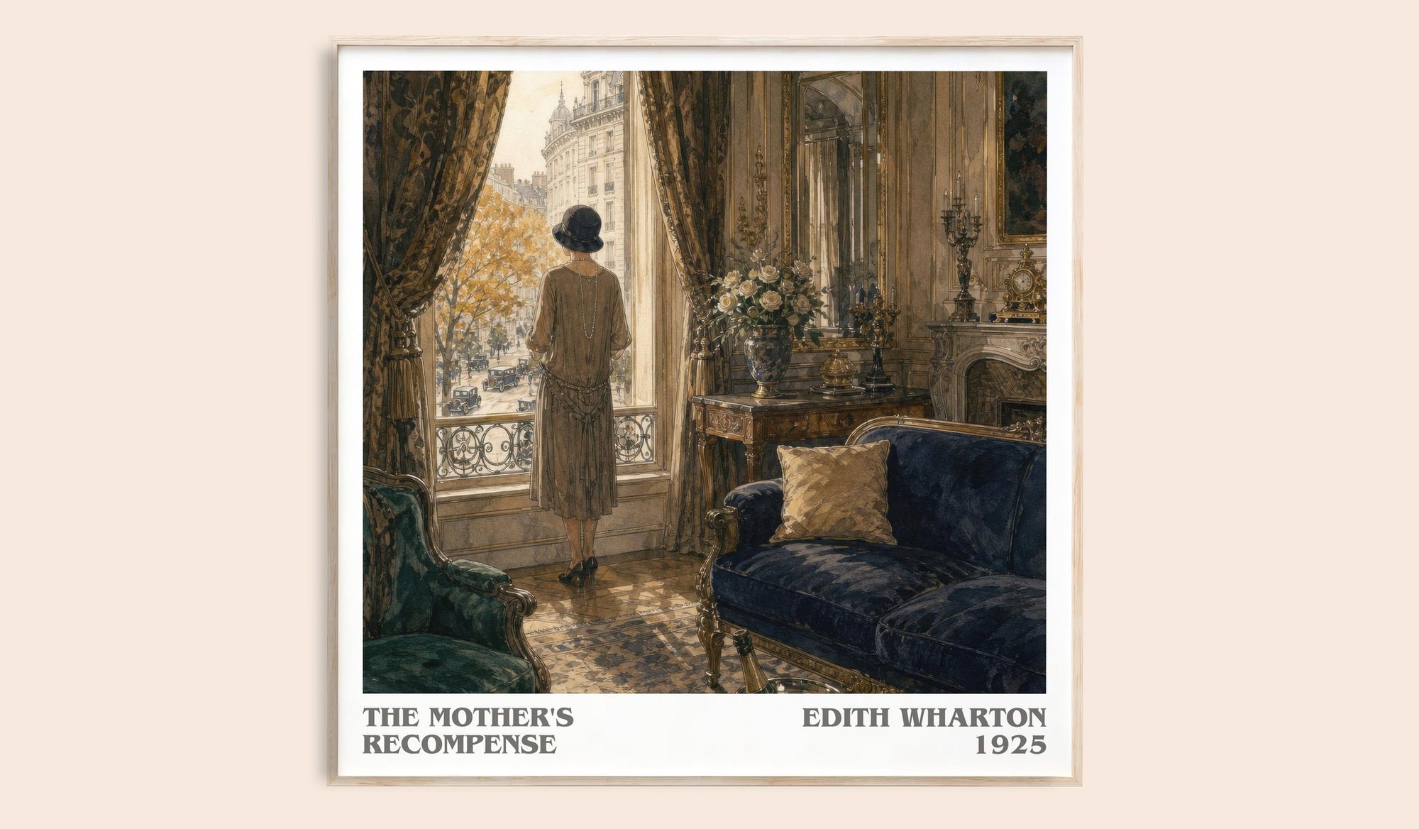 The Mother'S Recompense literary book poster by Edith Wharton – framed literary art print