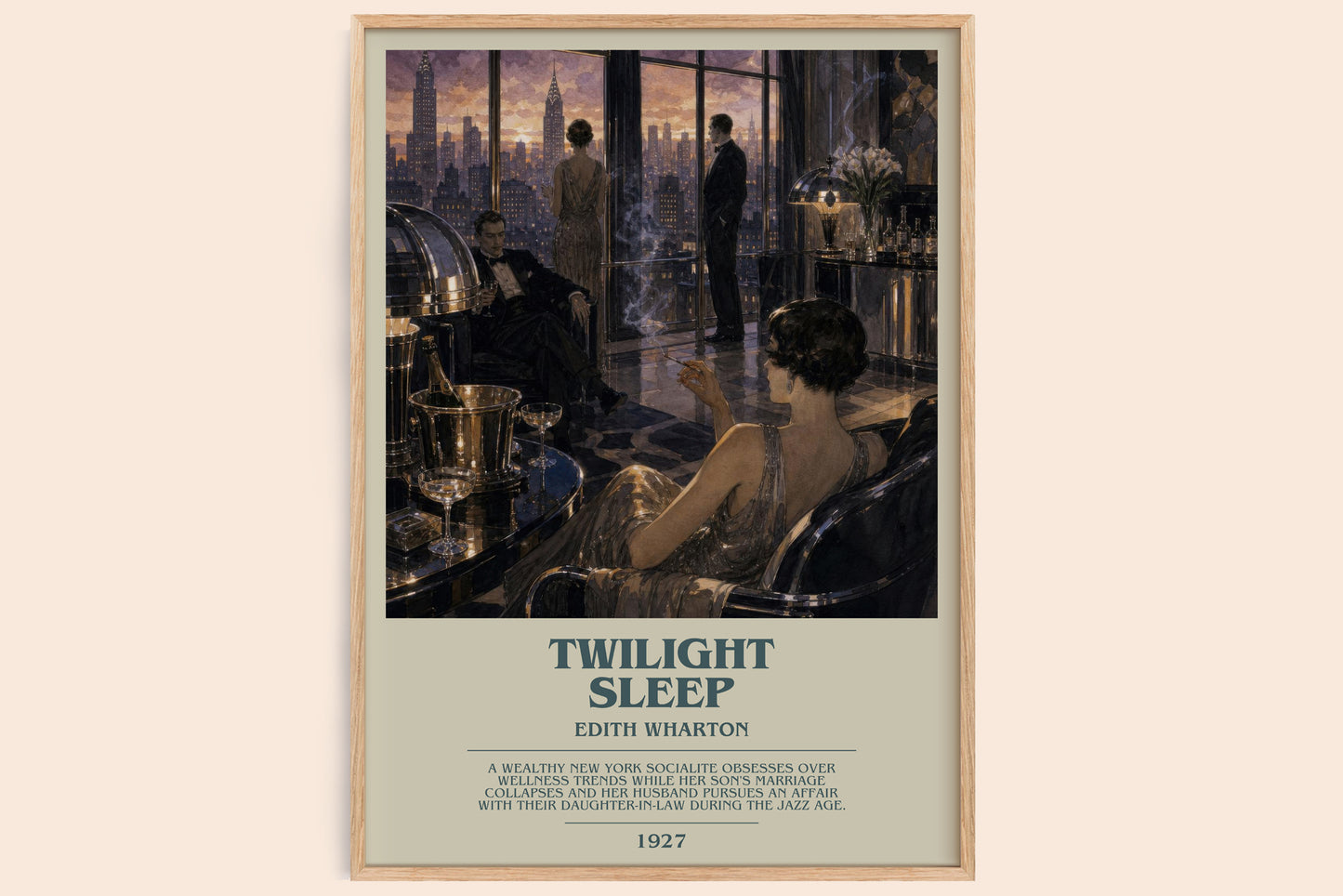 Twilight Sleep bookish book poster by Edith Wharton – framed literary art print