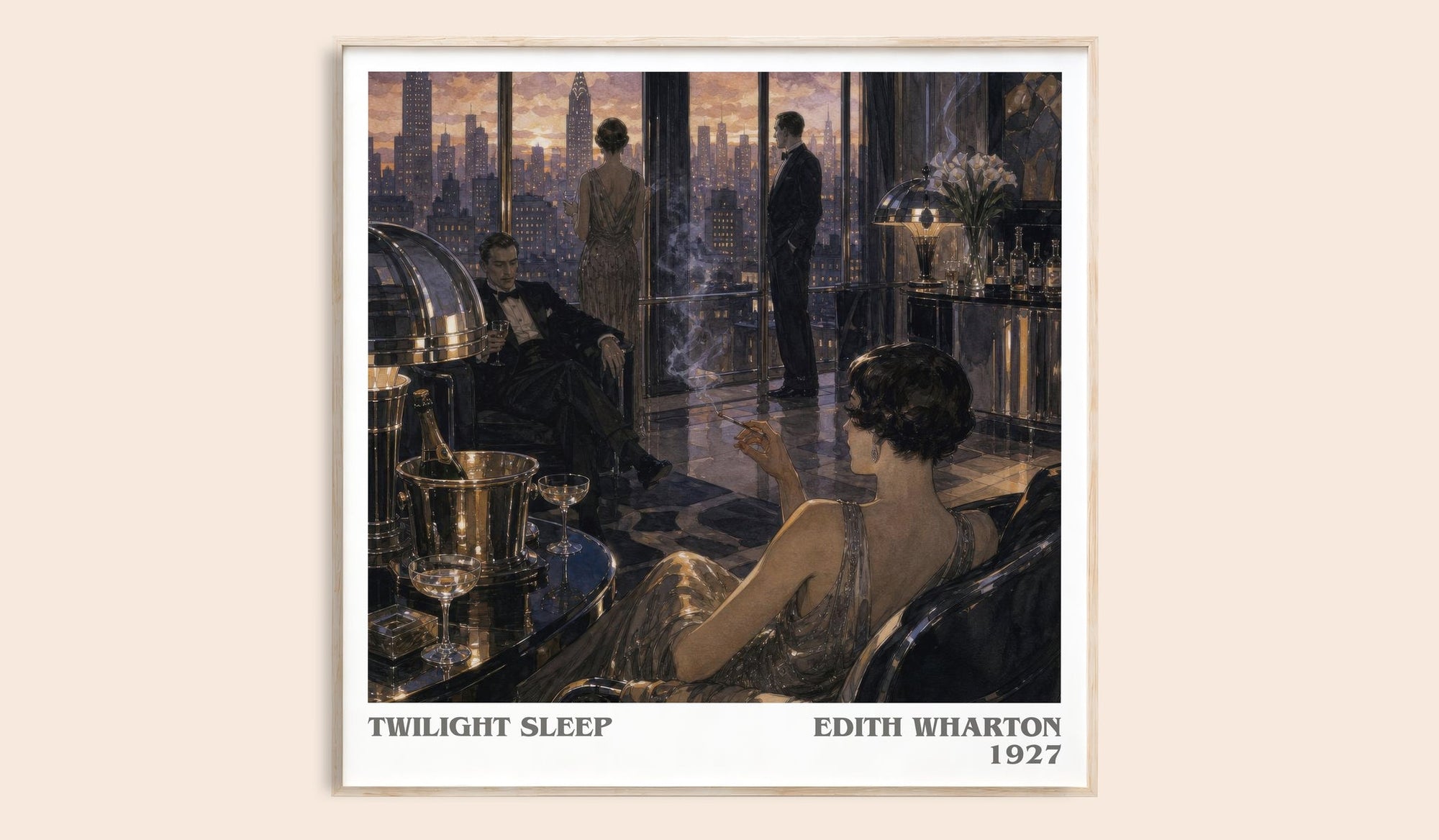 Twilight Sleep literary book poster by Edith Wharton – framed literary art print