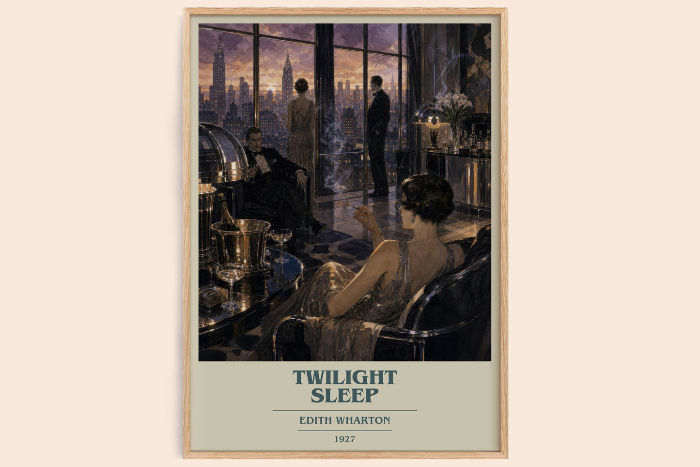 Twilight Sleep book cover book poster by Edith Wharton – framed literary art print