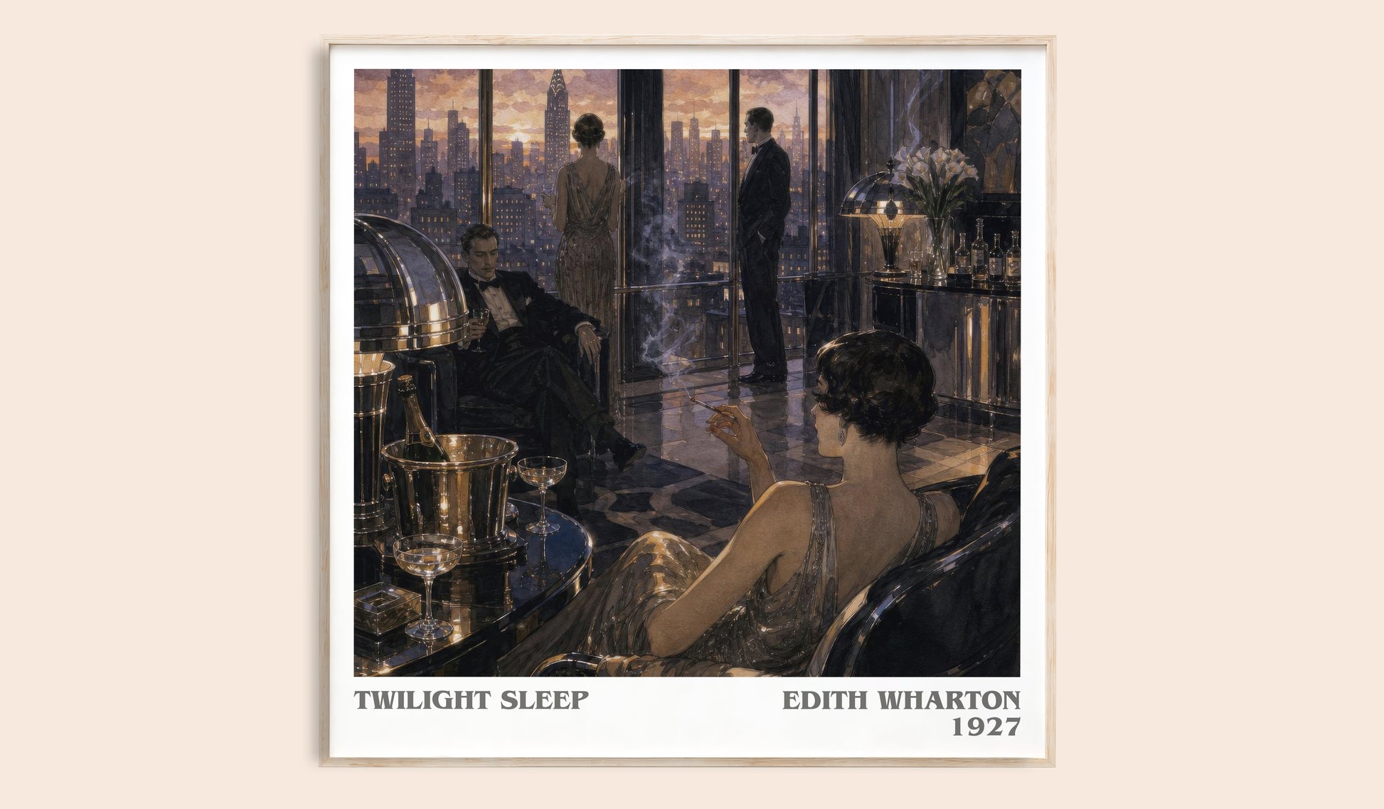 Twilight Sleep literary book poster by Edith Wharton – framed literary art print