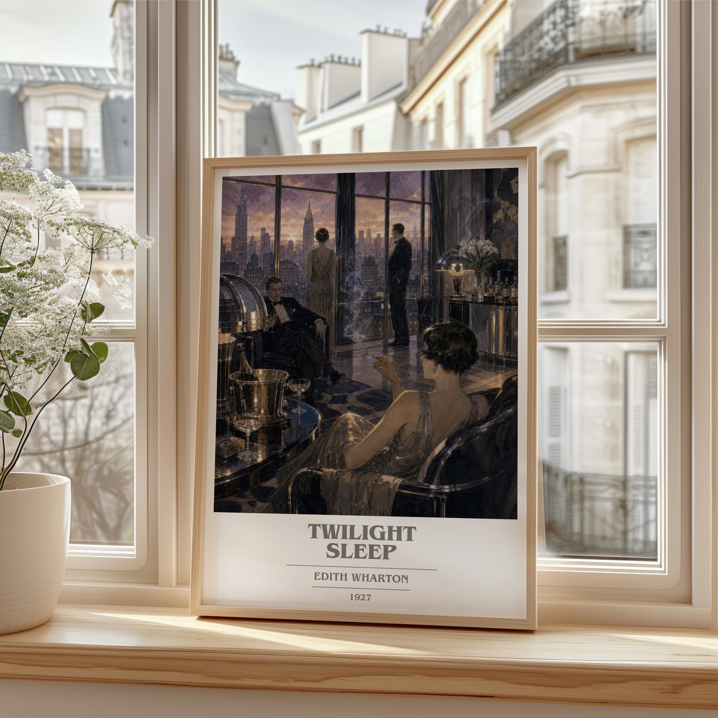 Twilight Sleep book cover poster colour and style options – Edith Wharton book art