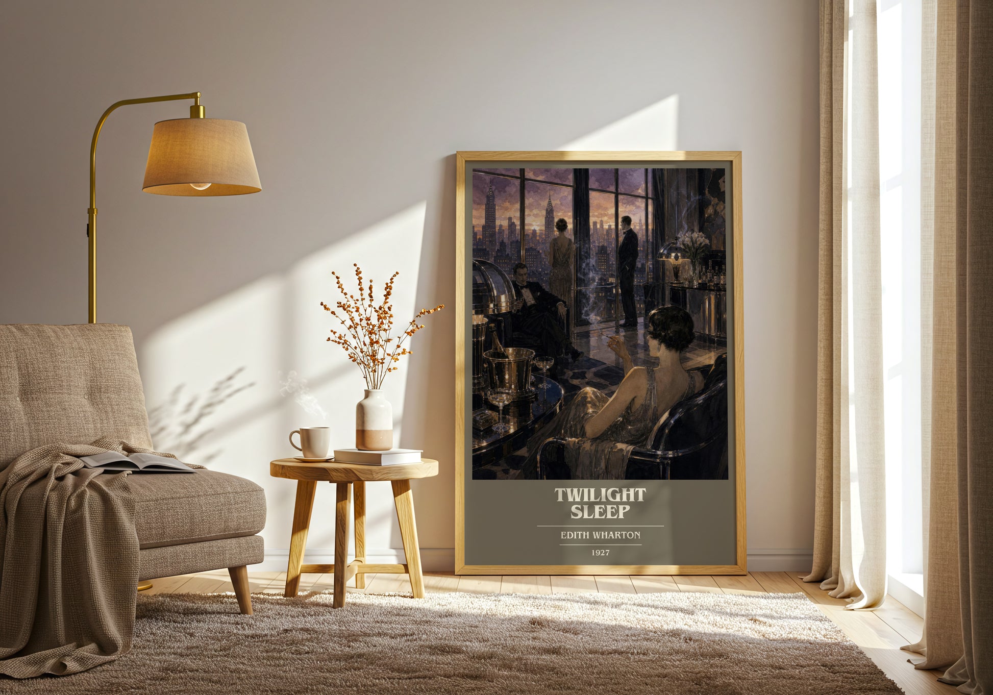 Twilight Sleep book cover print on bookshelf – Edith Wharton fan gift