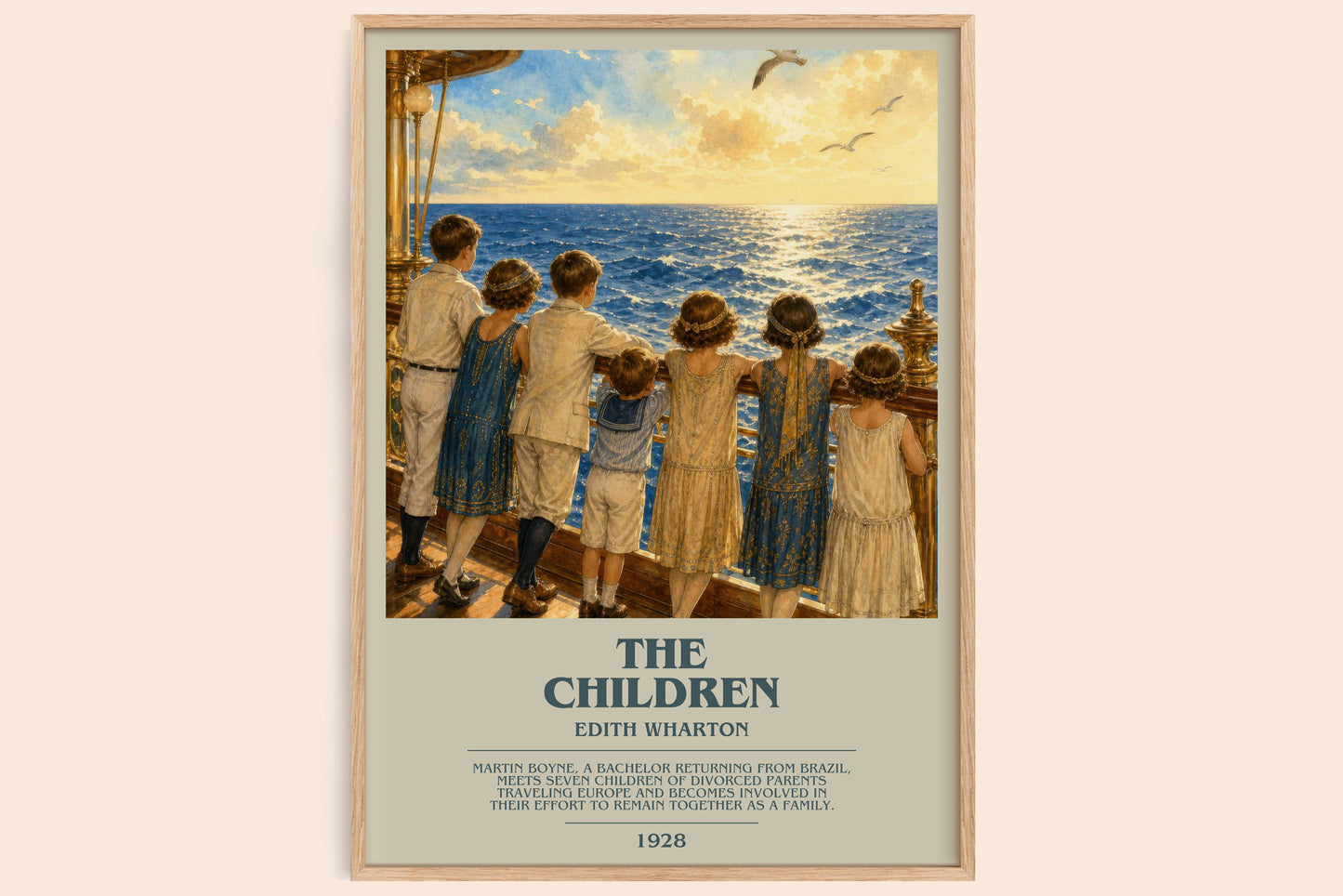 The Children bookish book poster by Edith Wharton – framed literary art print