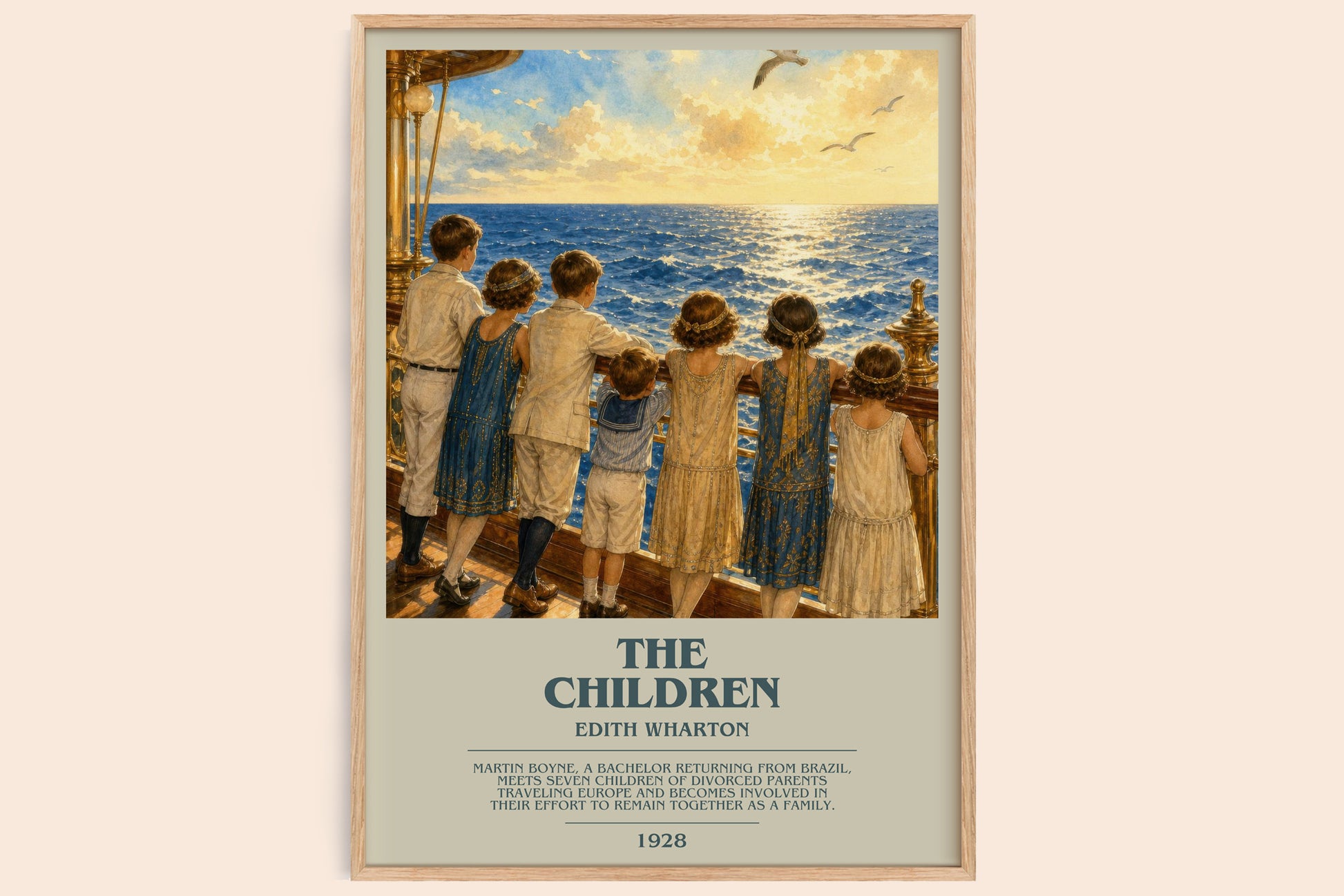 The Children bookish book poster by Edith Wharton – framed literary art print
