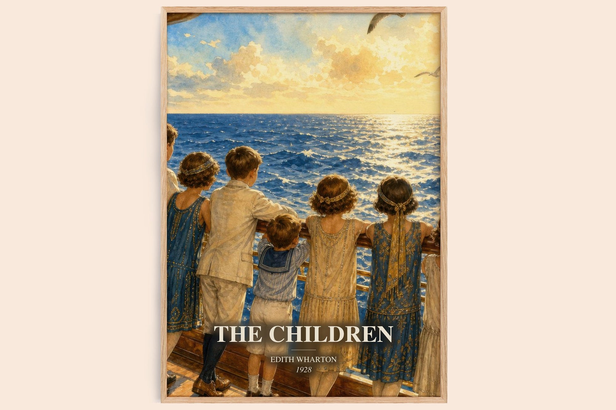 The Children watercolour book poster by Edith Wharton – framed literary art print