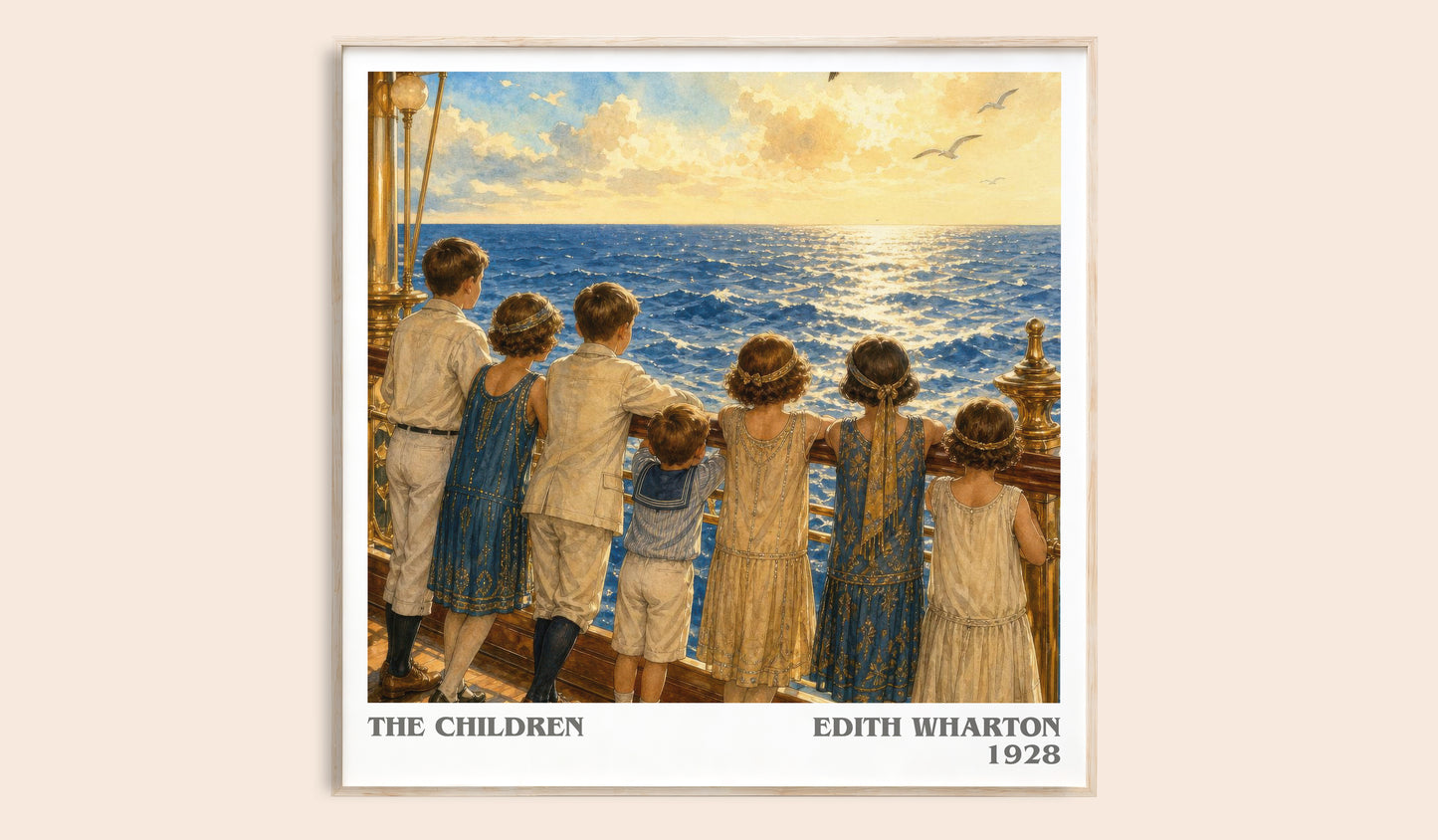 The Children literary book poster by Edith Wharton – framed literary art print