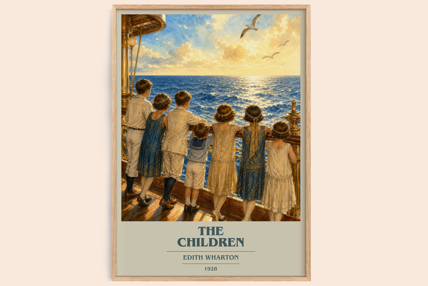 The Children book cover book poster by Edith Wharton – framed literary art print