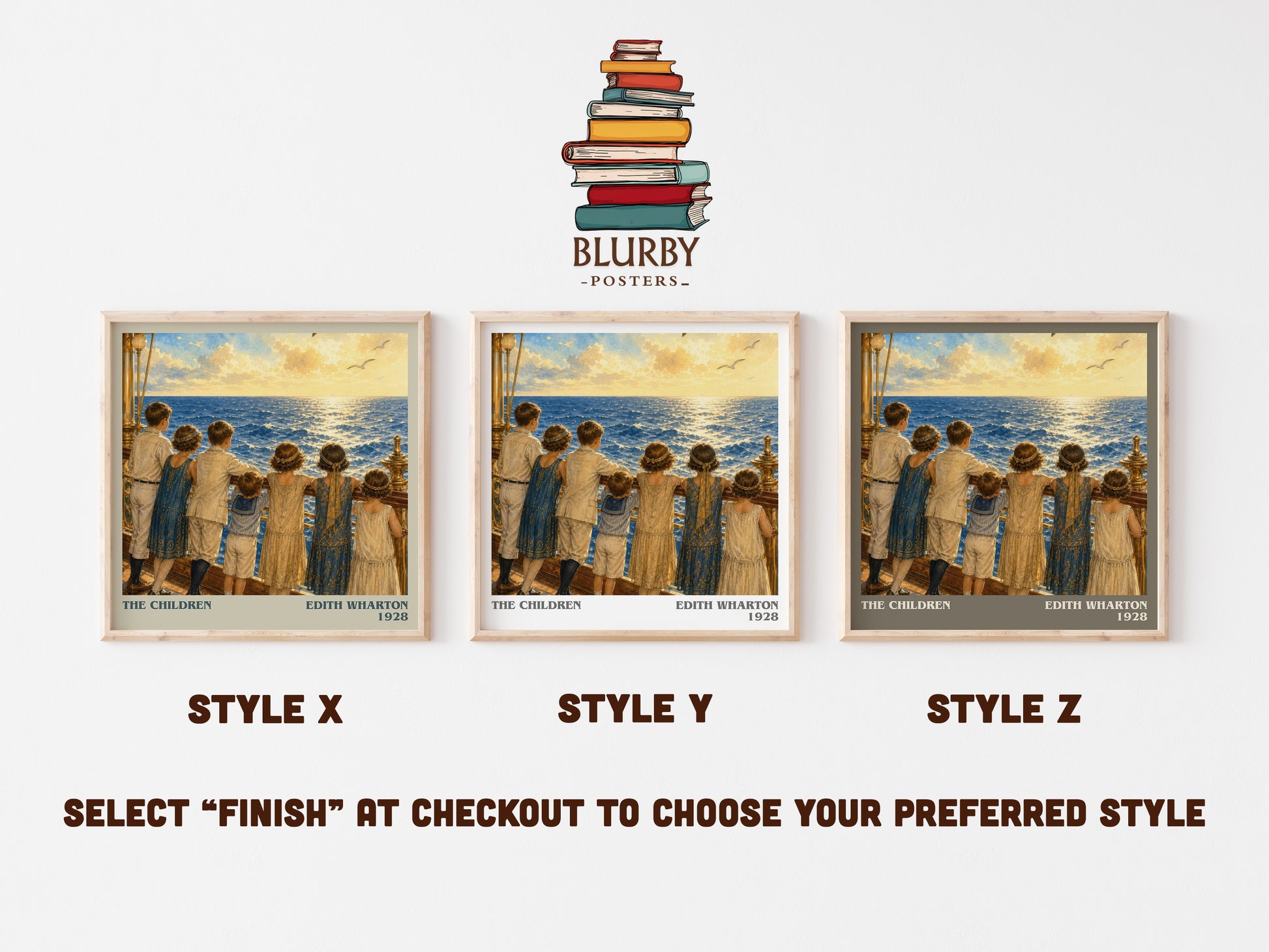 The Children literary print in frame leaning in hallway – literary fiction wall art