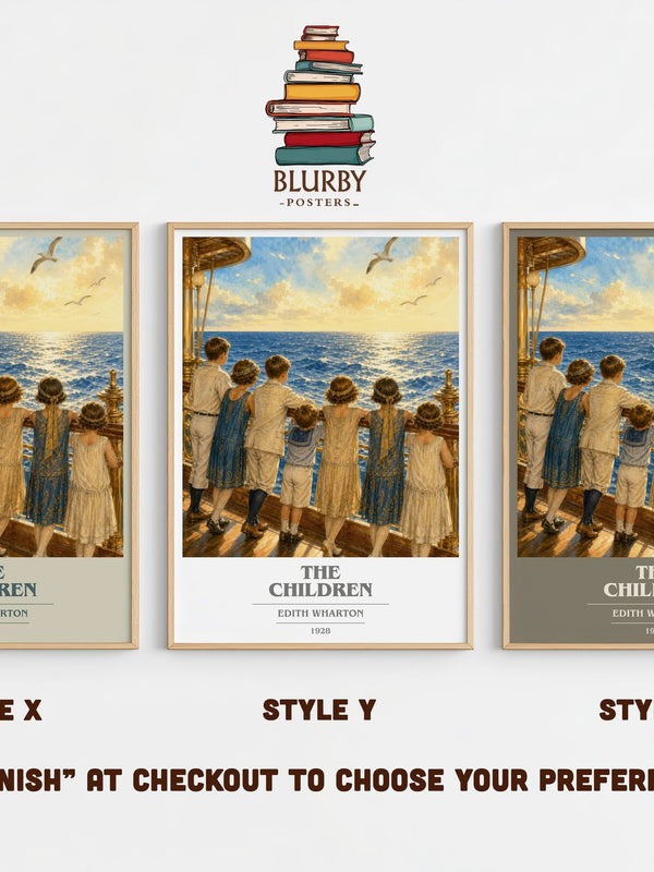 The Children book cover print in frame leaning in hallway – literary fiction wall art