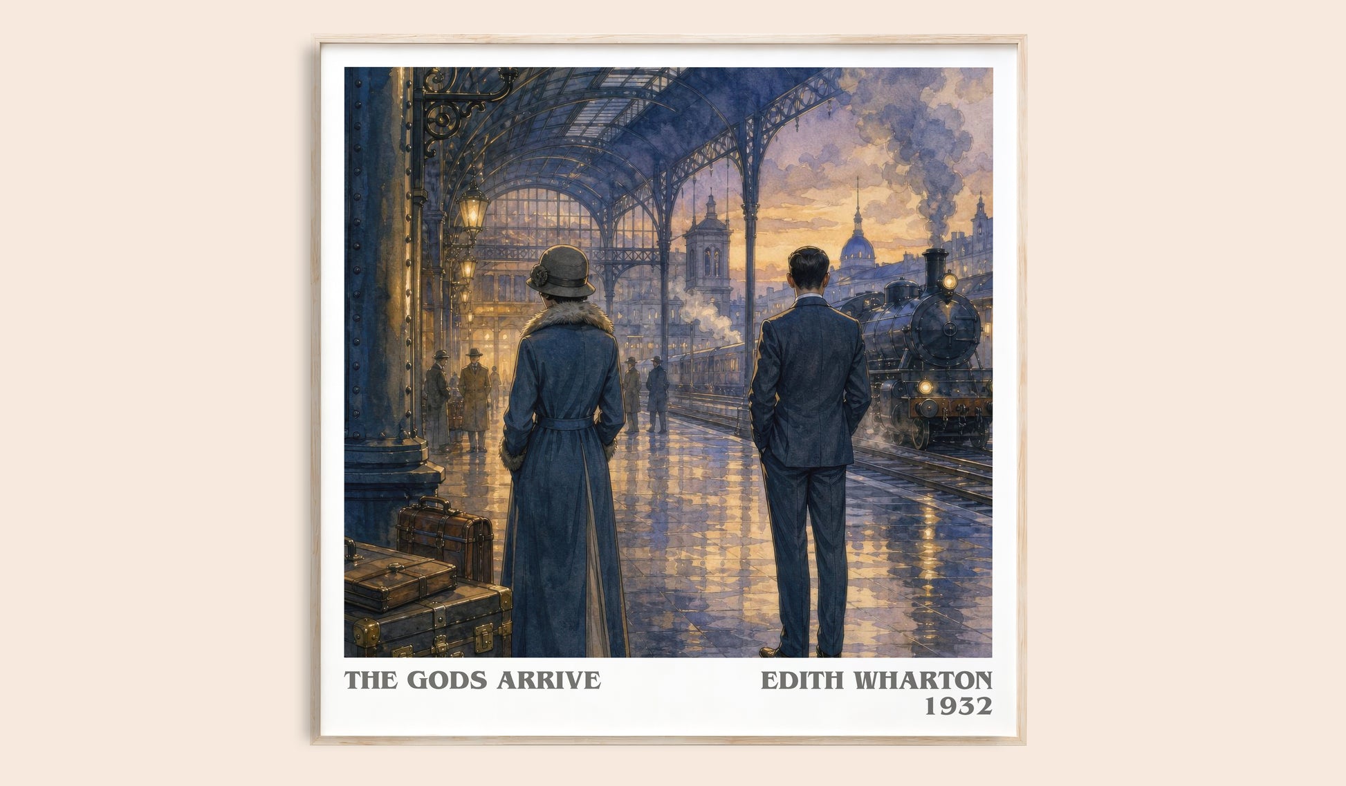 The Gods Arrive literary book poster by Edith Wharton – framed literary art print