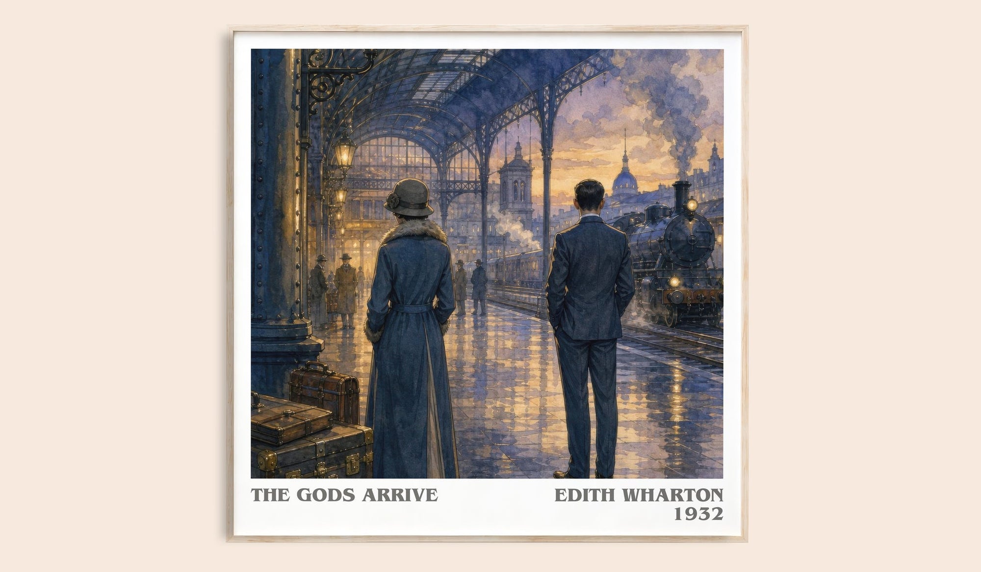 The Gods Arrive literary book poster by Edith Wharton – framed literary art print