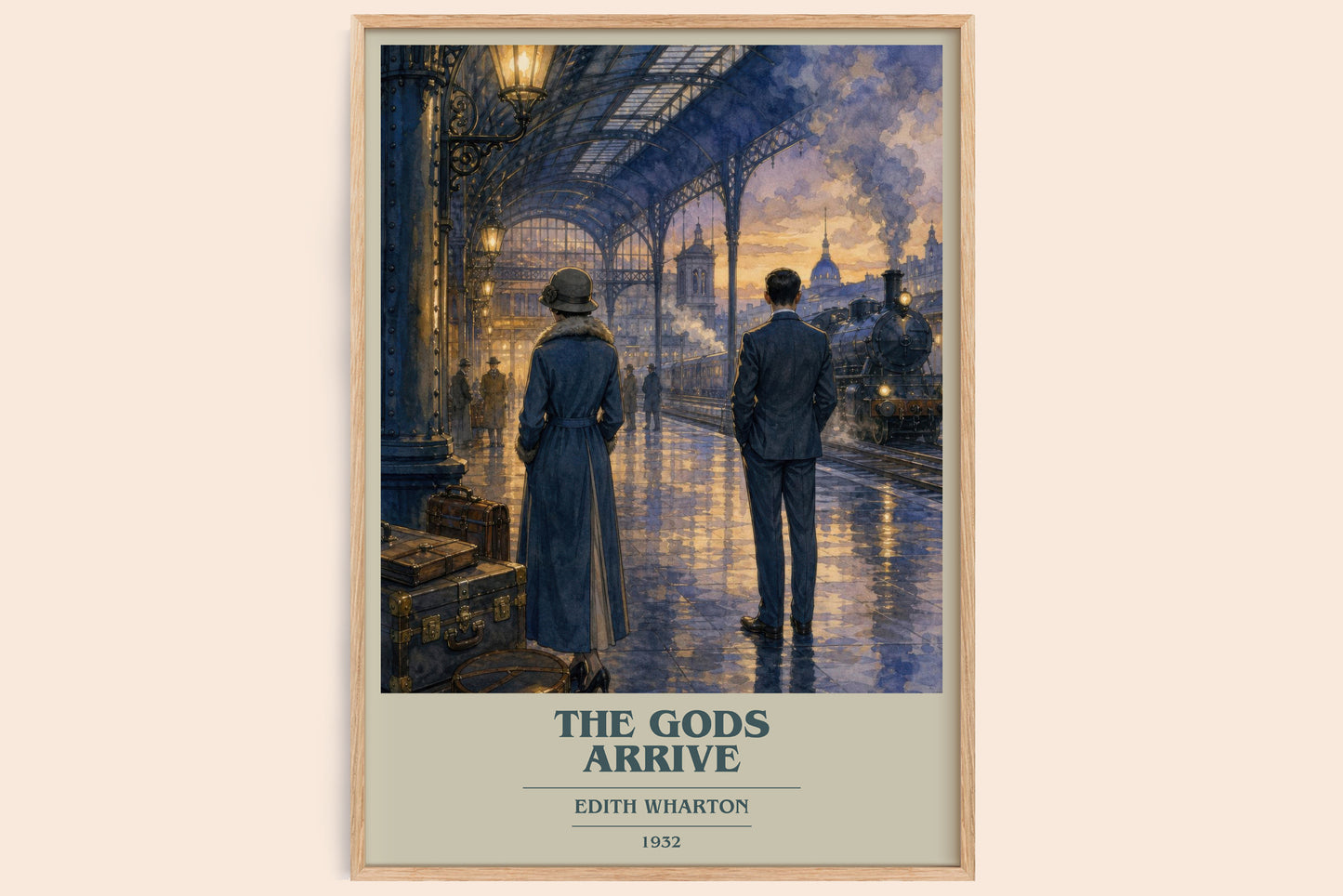 The Gods Arrive book cover book poster by Edith Wharton – framed literary art print