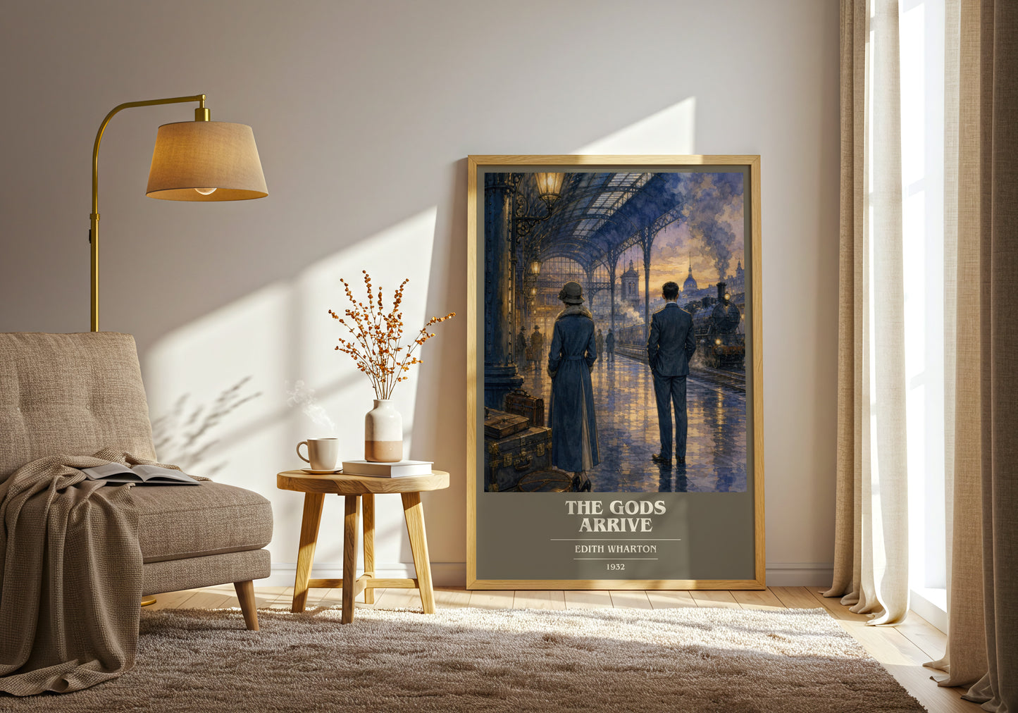 The Gods Arrive book cover print on bookshelf – Edith Wharton fan gift
