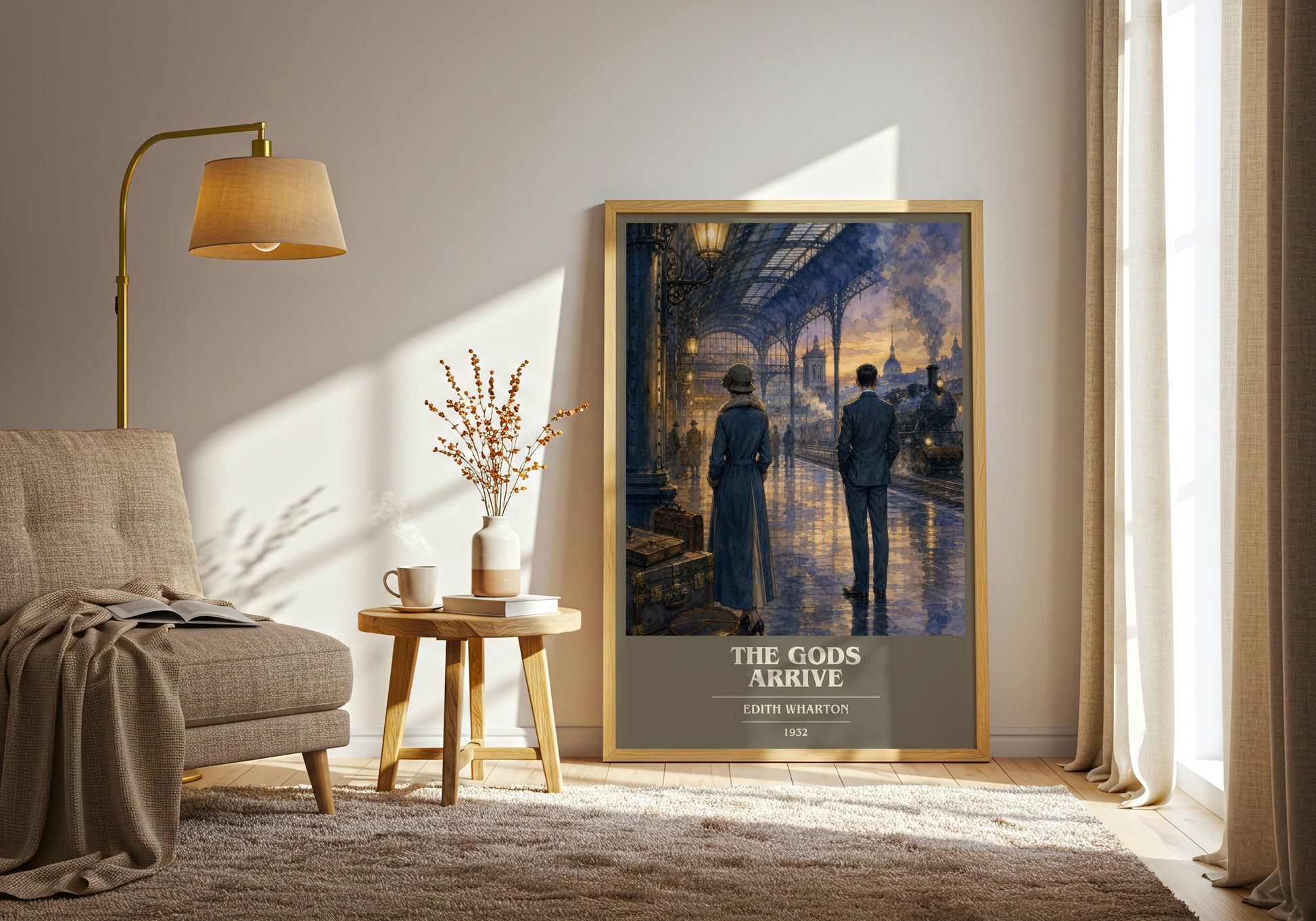 The Gods Arrive book cover print on bookshelf – Edith Wharton fan gift